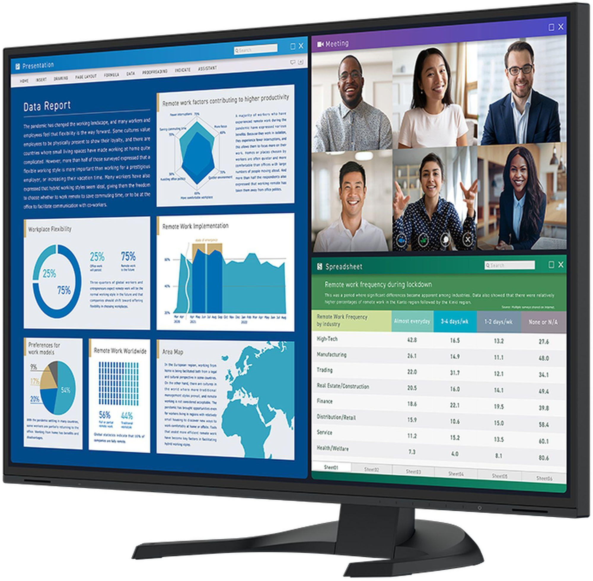 Eizo FlexScan EV3240X-BK - exemple d'affichage en 4K Eizo FlexScan EV3240X-BK - exemple d'affichage en 4K