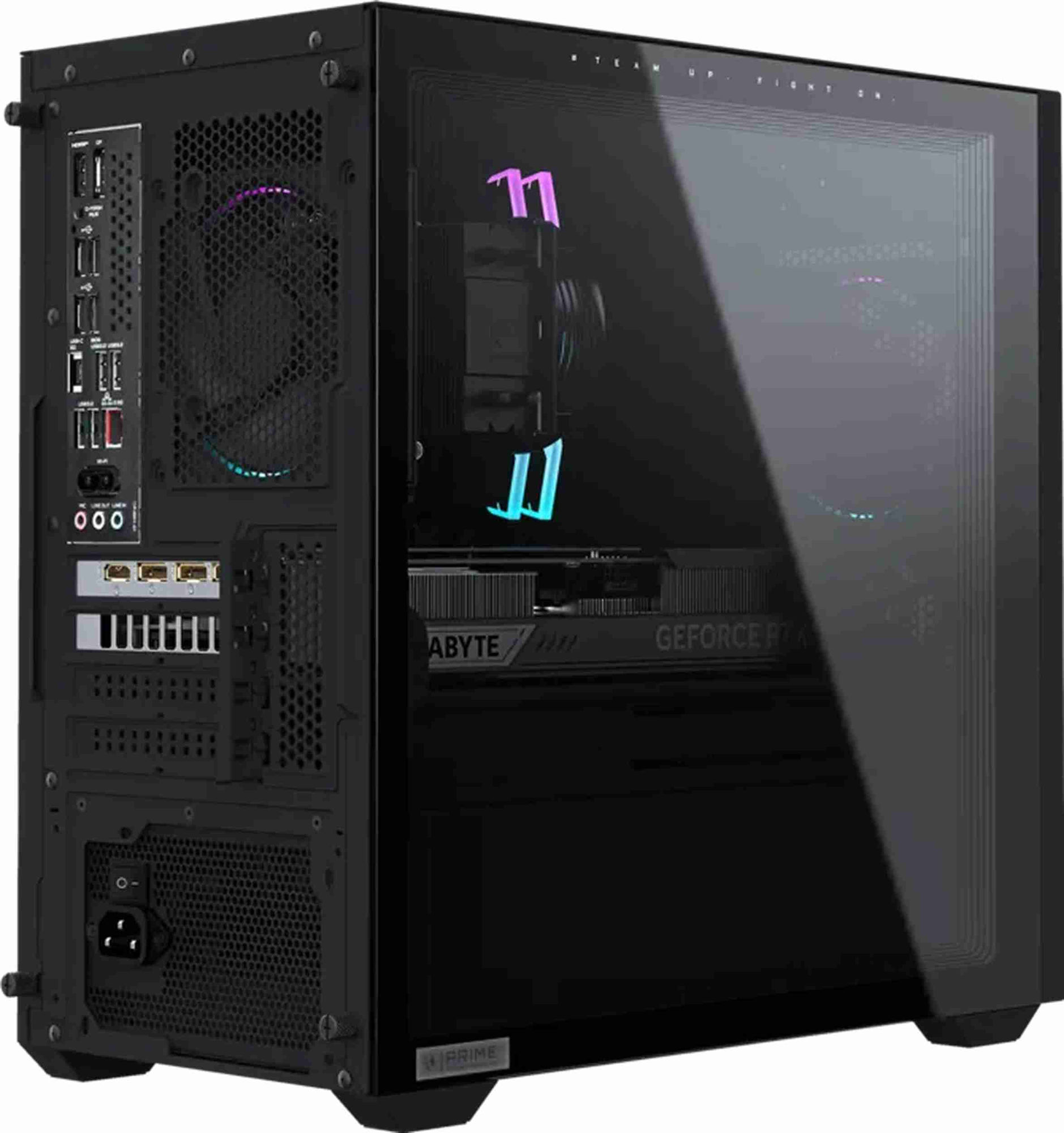 Ventilation arrière du Gigabyte Aorus Prime 3 AP351-AP3A7N6-5111 Vue arrière et latérale du PC Gigabyte Aorus Prime 3 AP351