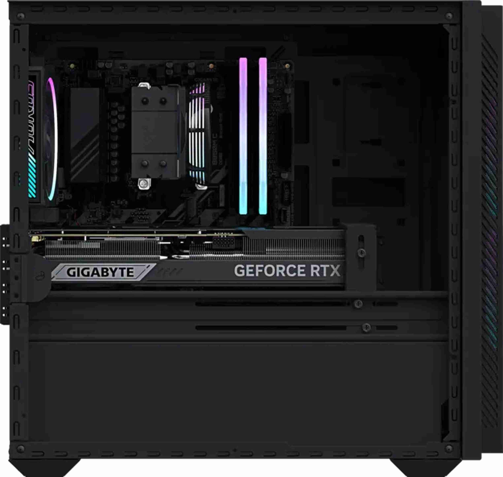 Intérieur du Gigabyte Aorus Prime 3 AP351 et refroidissement du processeur Composants internes du Gigabyte Aorus Prime 3 avec Ryzen 7 9700X