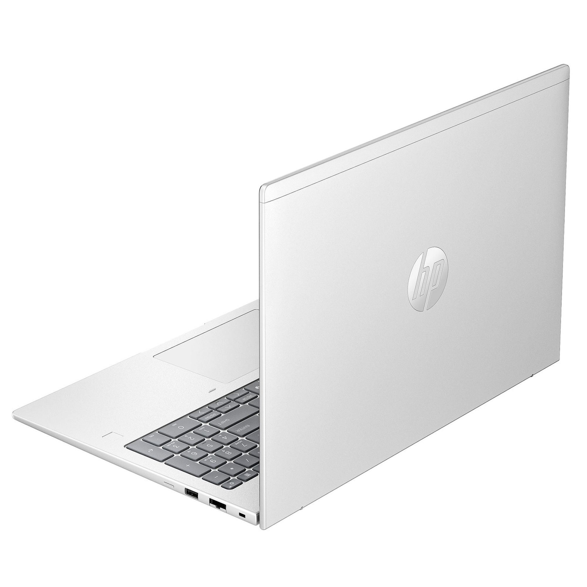 HP ProBook 4 G1i - design sobre et professionnel en aluminium argent HP ProBook 4 G1i B9YS0ET vu de l’arrière avec couvercle argent