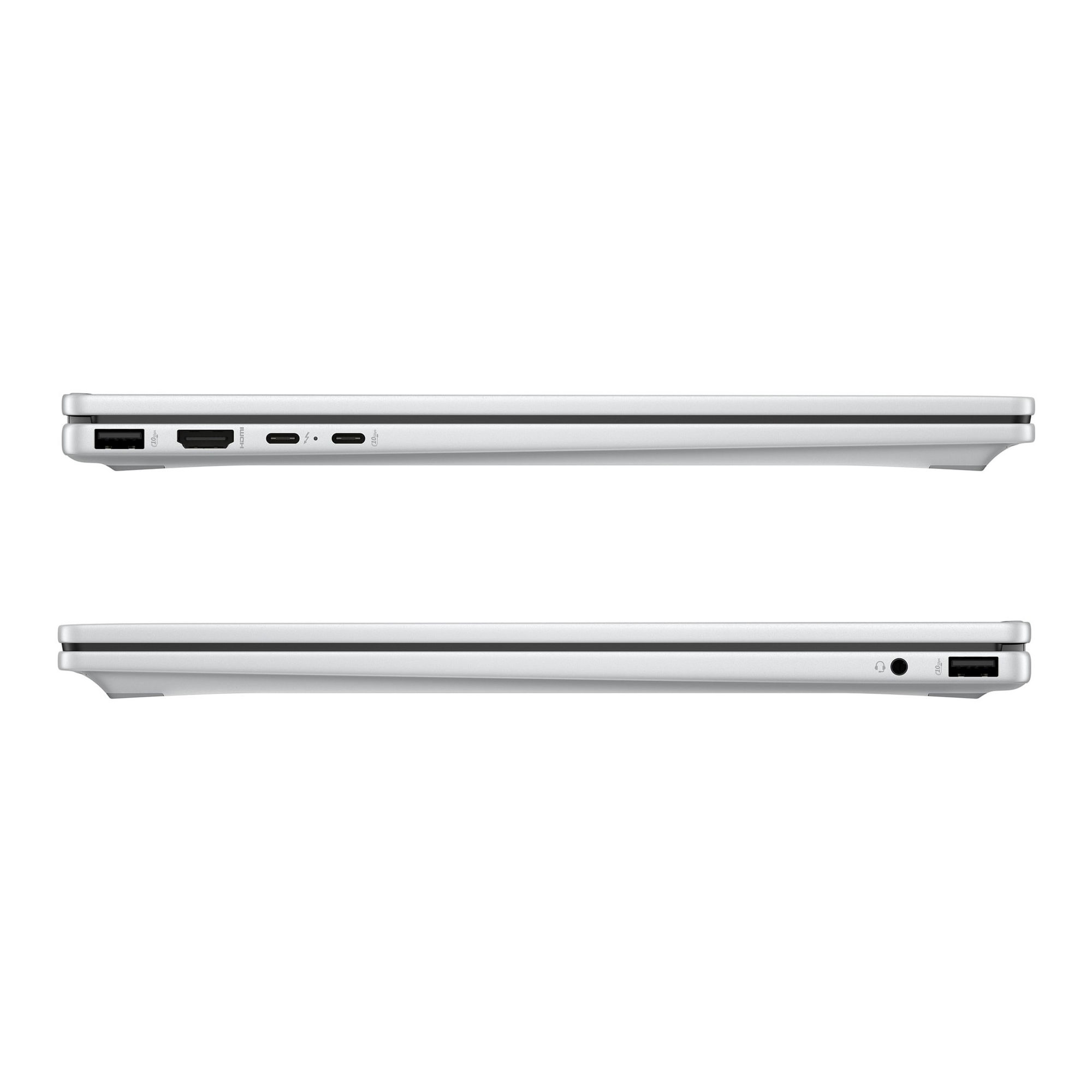 Connectique latérale du HP OmniBook X Flip 14-fm0009nf Connectique du HP OmniBook X Flip 14-fm0009nf avec HDMI, USB-A et USB-C
