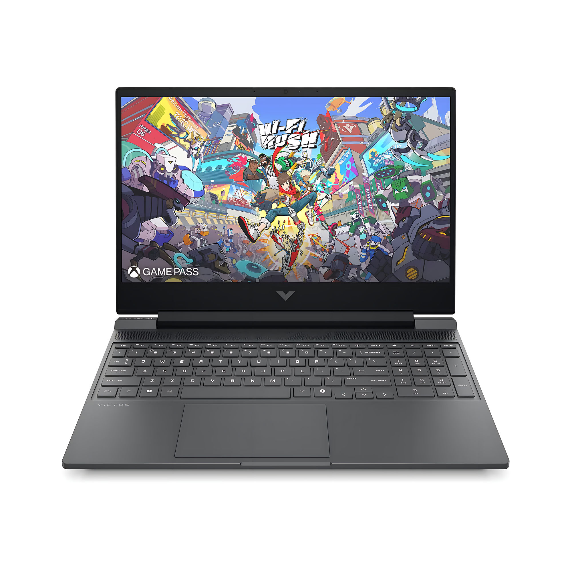 HP Victus Gaming 15-fa2003sf (D0PB2EA#ABF) - angle de vue écran et clavier HP Victus Gaming 15-fa2003sf D0PB2EA#ABF - angle de vue écran et clavier