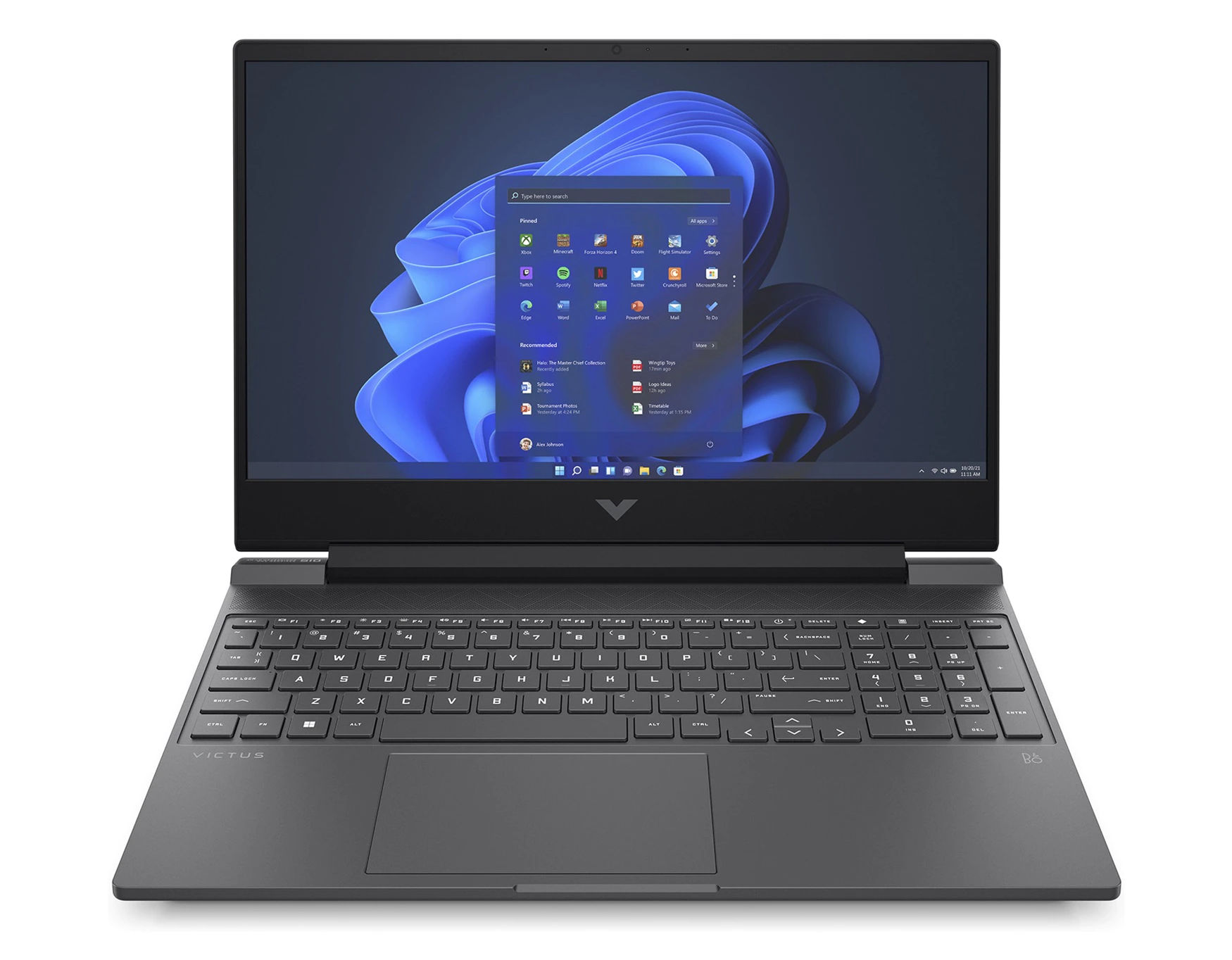 HP Victus Gaming 15-fb3003sf D0PB4EA#ABF - vue de face ouverte HP Victus Gaming 15-fb3003sf D0PB4EA#ABF - vue de face ouverte