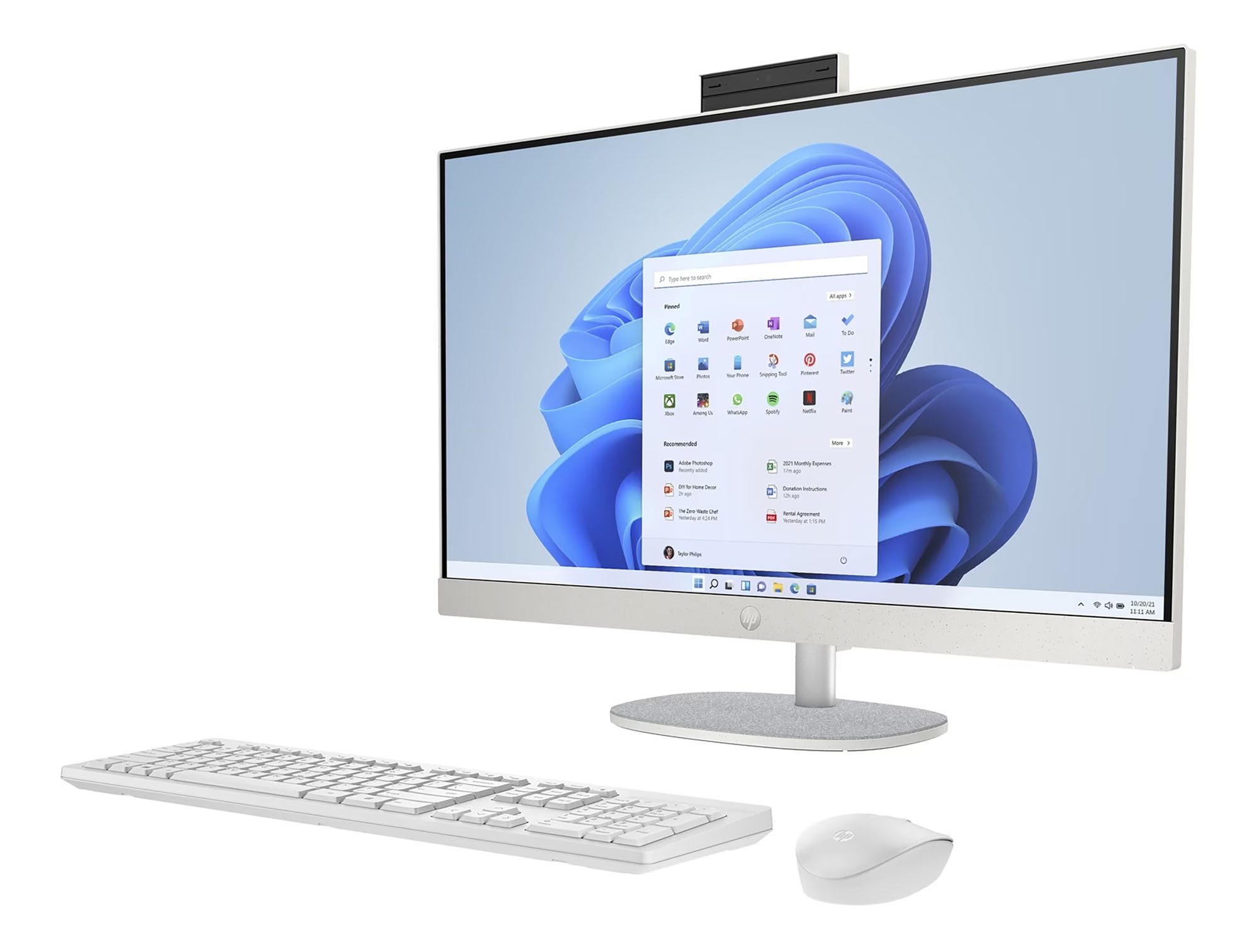 HP All-in-One 27-cr0074nf : vue de trois-quarts HP All-in-One 27-cr0074nf vue de trois-quarts