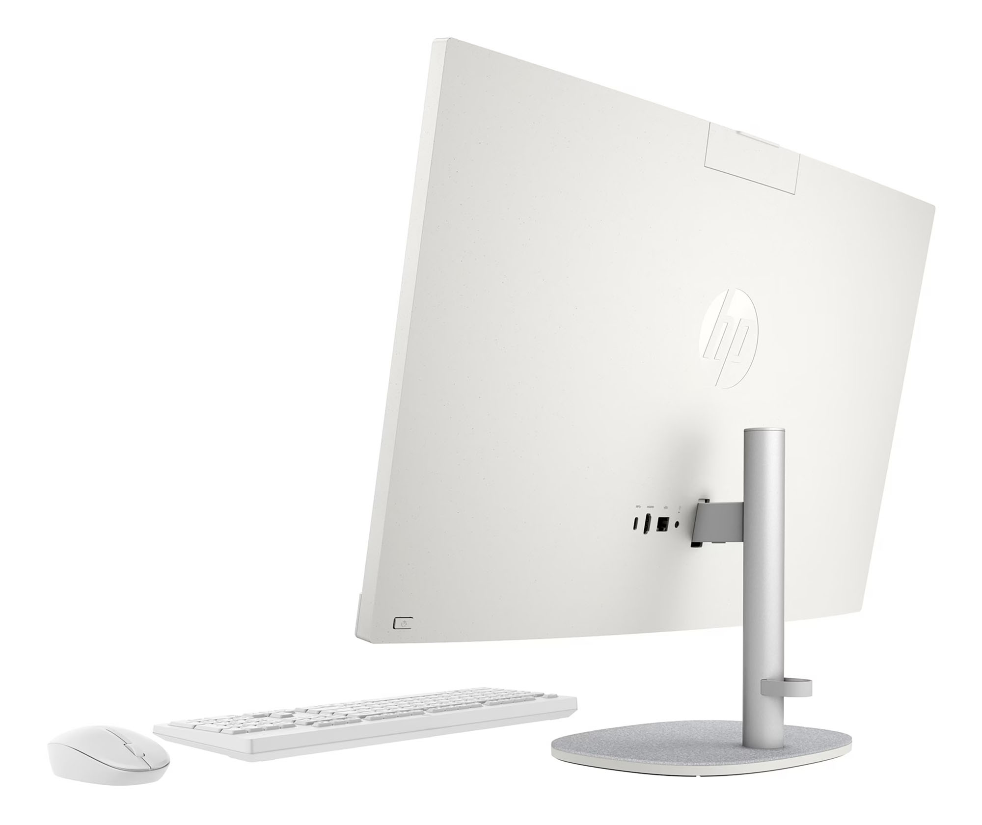 HP All-in-One 27-cr0074nf : vue arrière HP All-in-One 27-cr0074nf vue arrière et design blanc