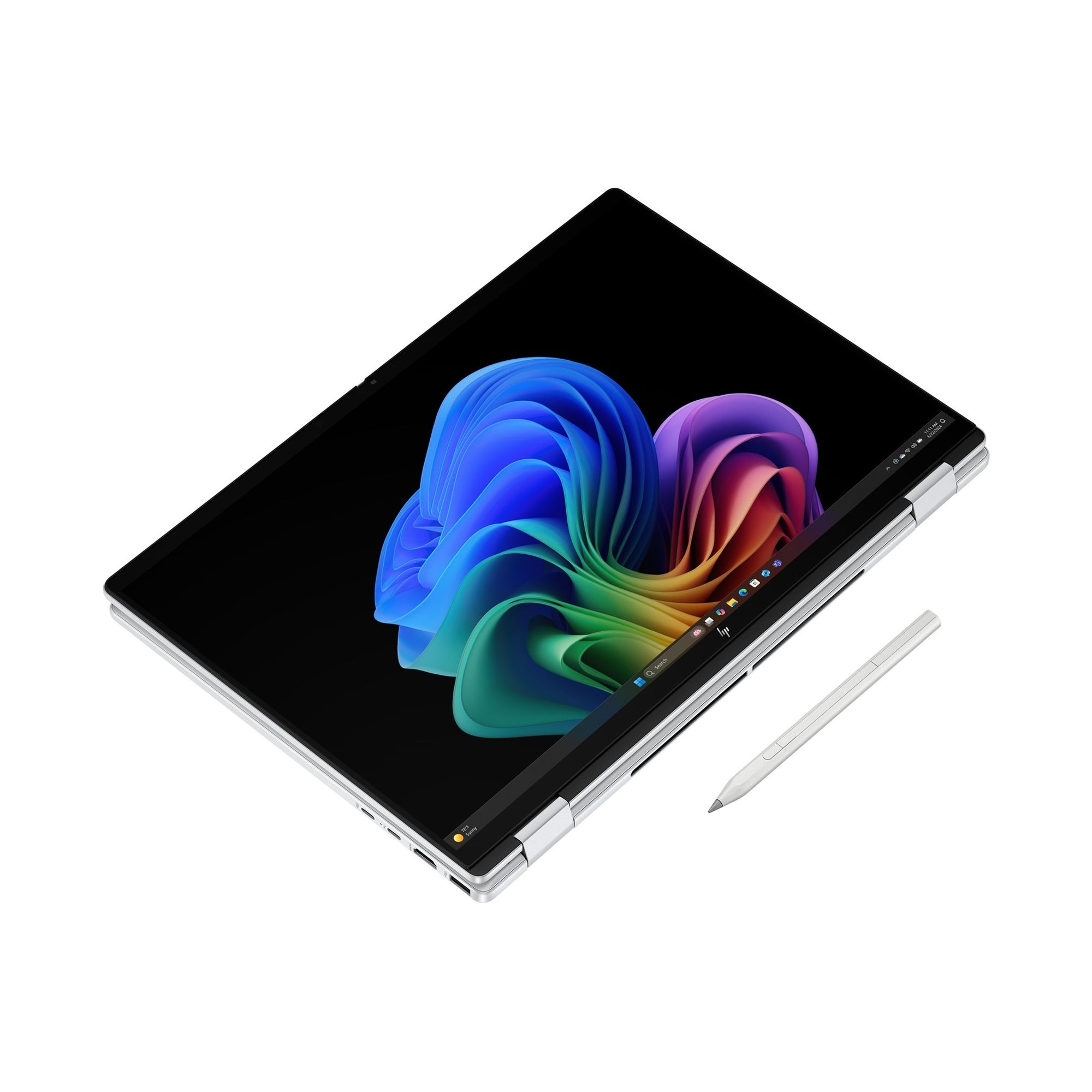 HP OmniBook X Flip 16-as0001sf (D3JS5EA#ABF) - usage tactile HP OmniBook X Flip 16-as0001sf (D3JS5EA#ABF) - vue en mode présentation, écran tactile