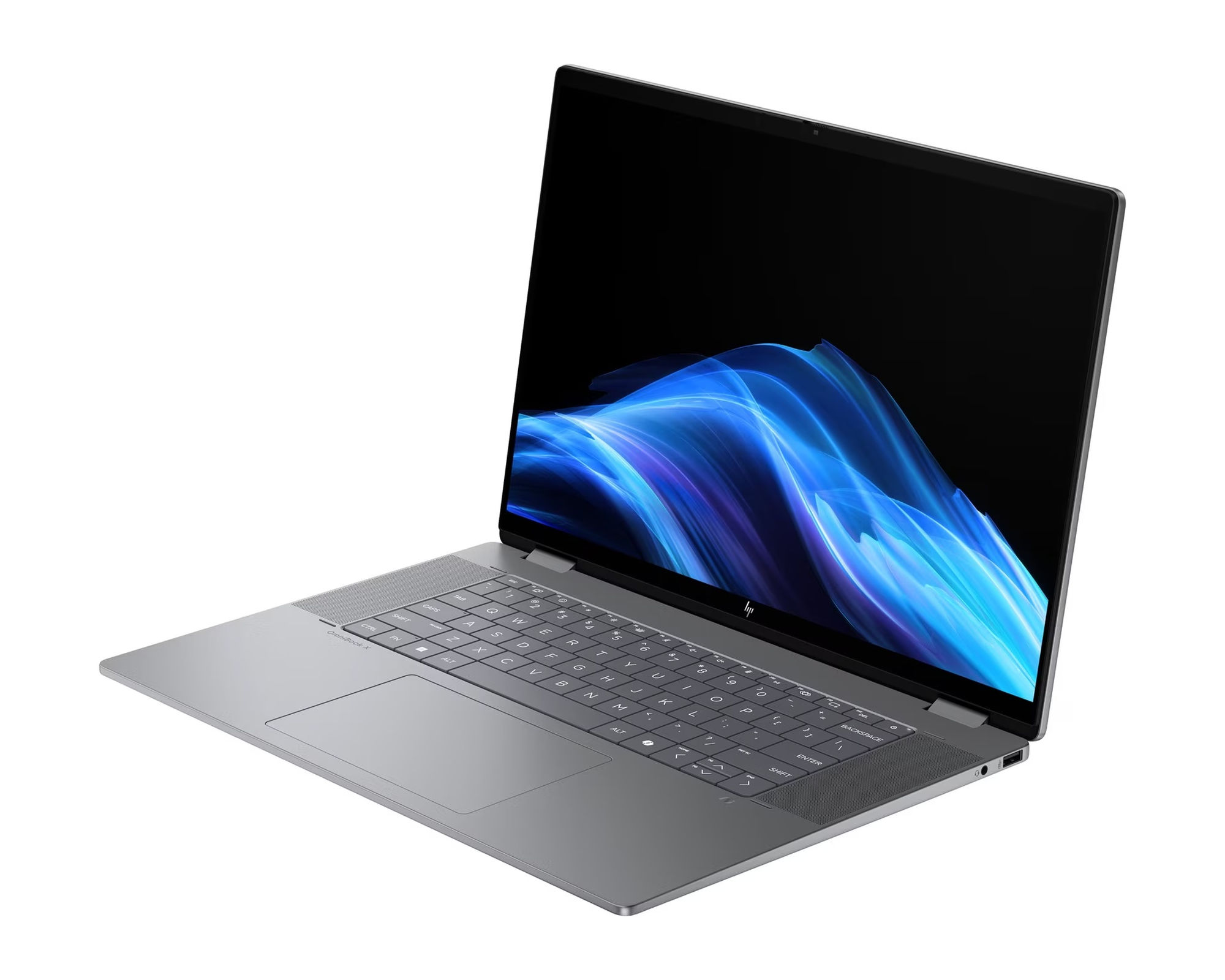 HP OmniBook X Flip 16-ar0005nf - vue en trois-quarts HP OmniBook X Flip 16-ar0005nf - vue en trois-quarts