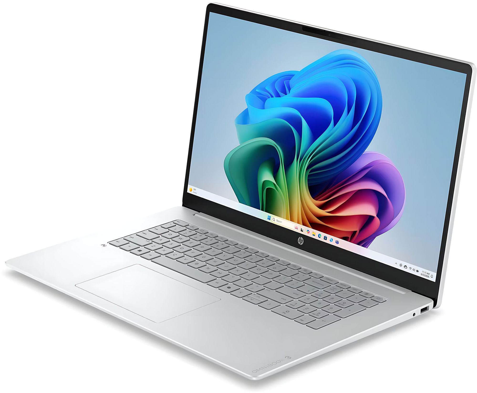 HP OmniBook 3 17-df0008nf vue ouverte latérale HP OmniBook 3 17-df0008nf vue ouverte latérale