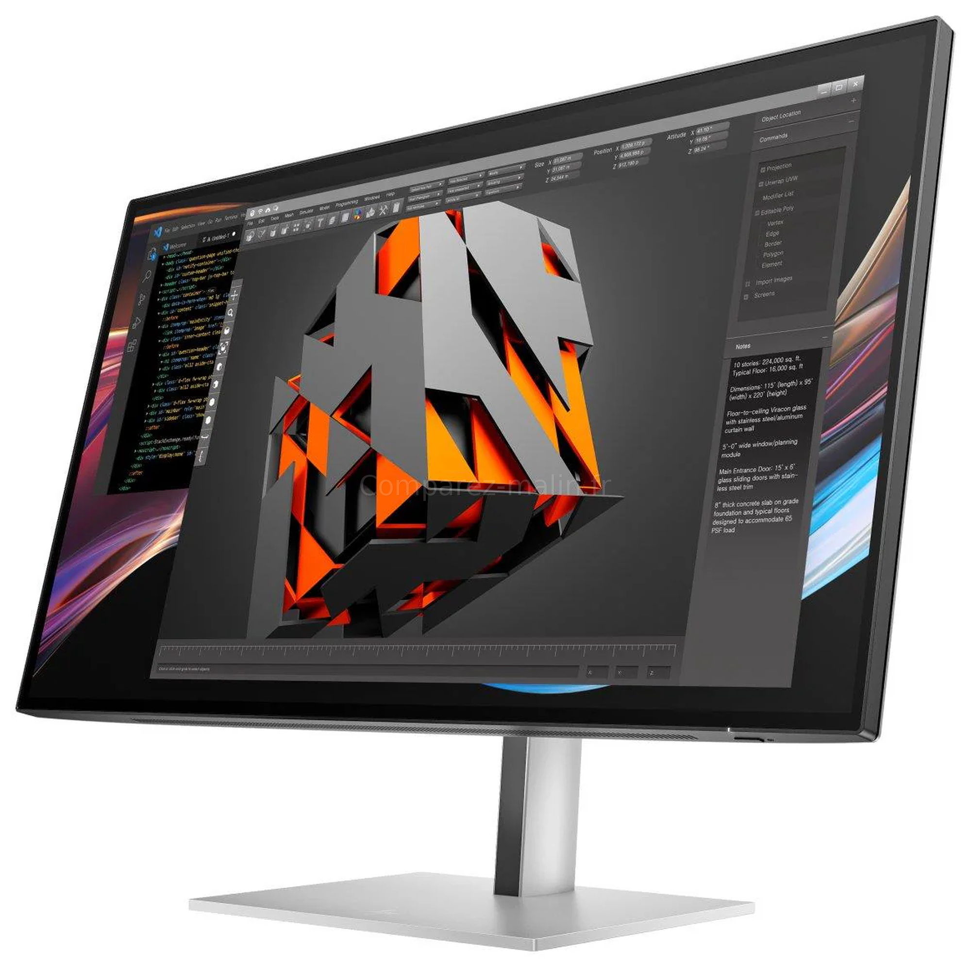 HP Série 7 Pro 727pk 8J9G2AA - vue trois quarts HP Série 7 Pro 727pk 8J9G2AA vue trois quarts écran 4K professionnel