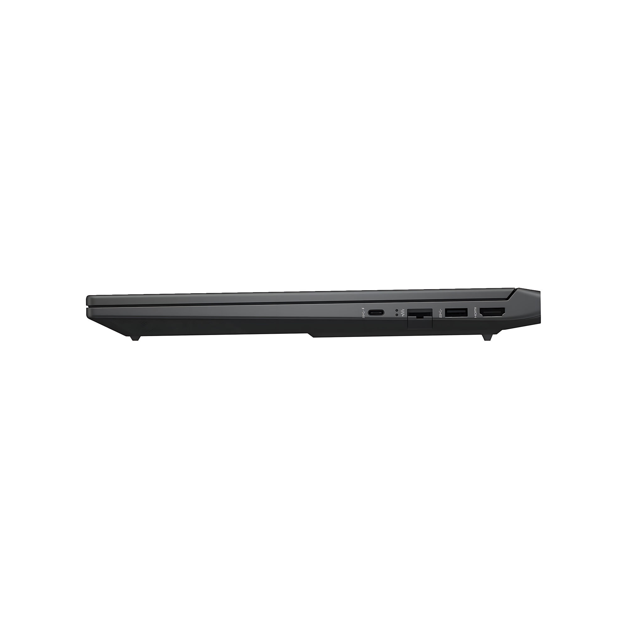 HP Victus Gaming 15-fa2044nf - connectique droite HP Victus Gaming 15-fa2044nf profil droit avec USB-C Ethernet et HDMI