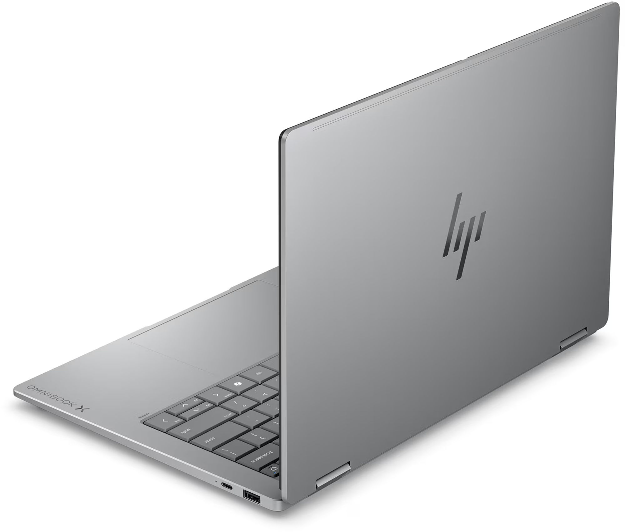 HP OmniBook X Flip 14-kb0008nf dos aluminium HP OmniBook X Flip 14-kb0008nf dos aluminium avec logo HP