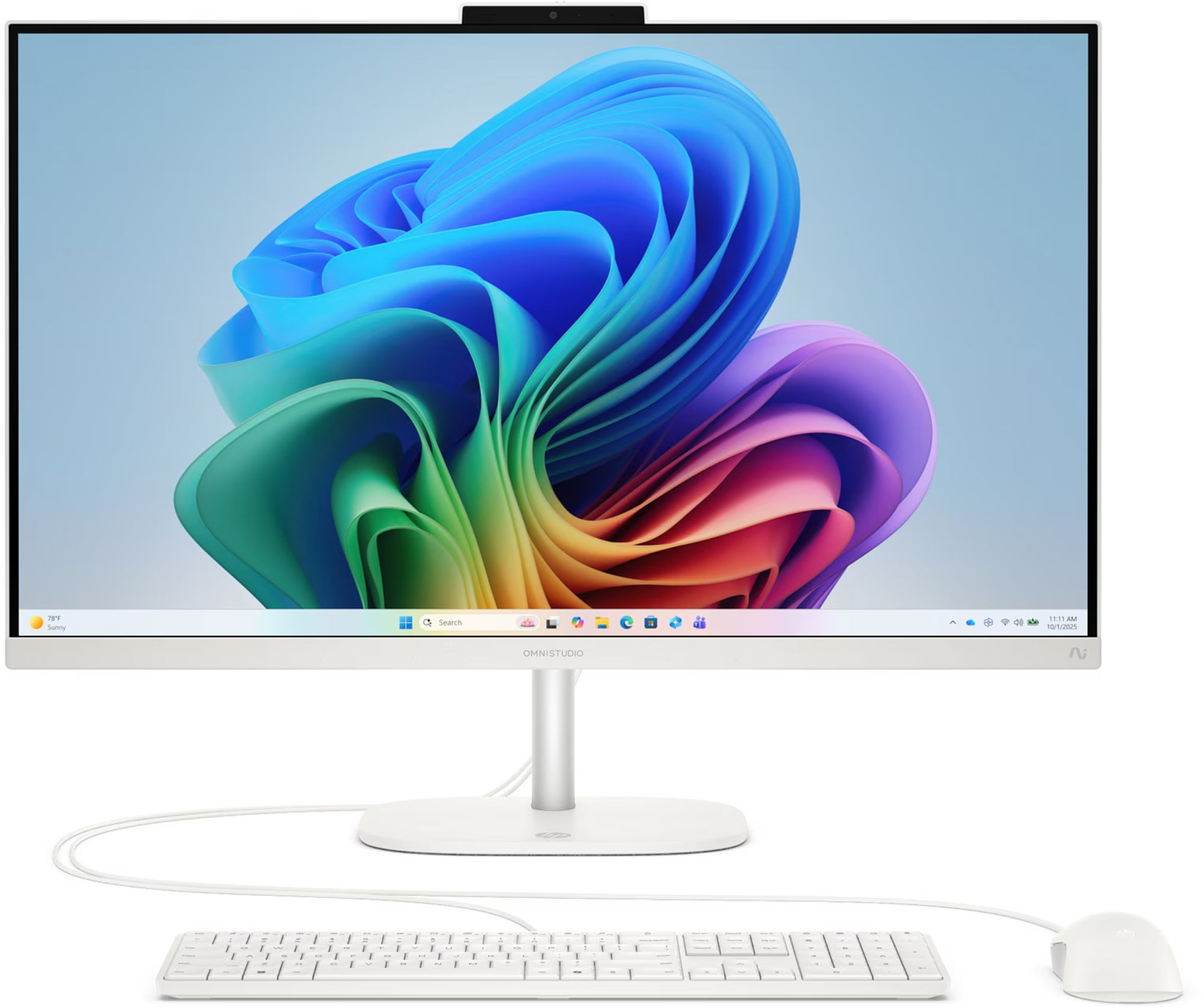 Écran QHD du HP OmniStudio 27-cy0044nf HP OmniStudio 27-cy0044nf écran 27 pouces en façade