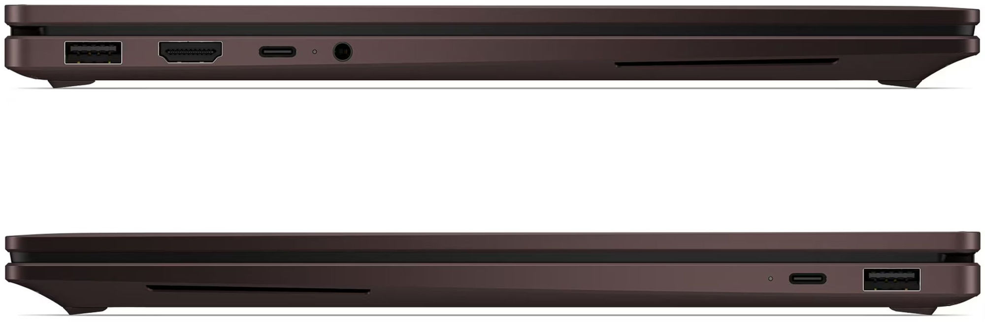 Ports USB-C, USB-A et HDMI du HP OmniBook X Flip 2 en 1 14-kc0023nfx Connectique latérale du HP OmniBook X Flip 2 en 1 14-kc0023nfx