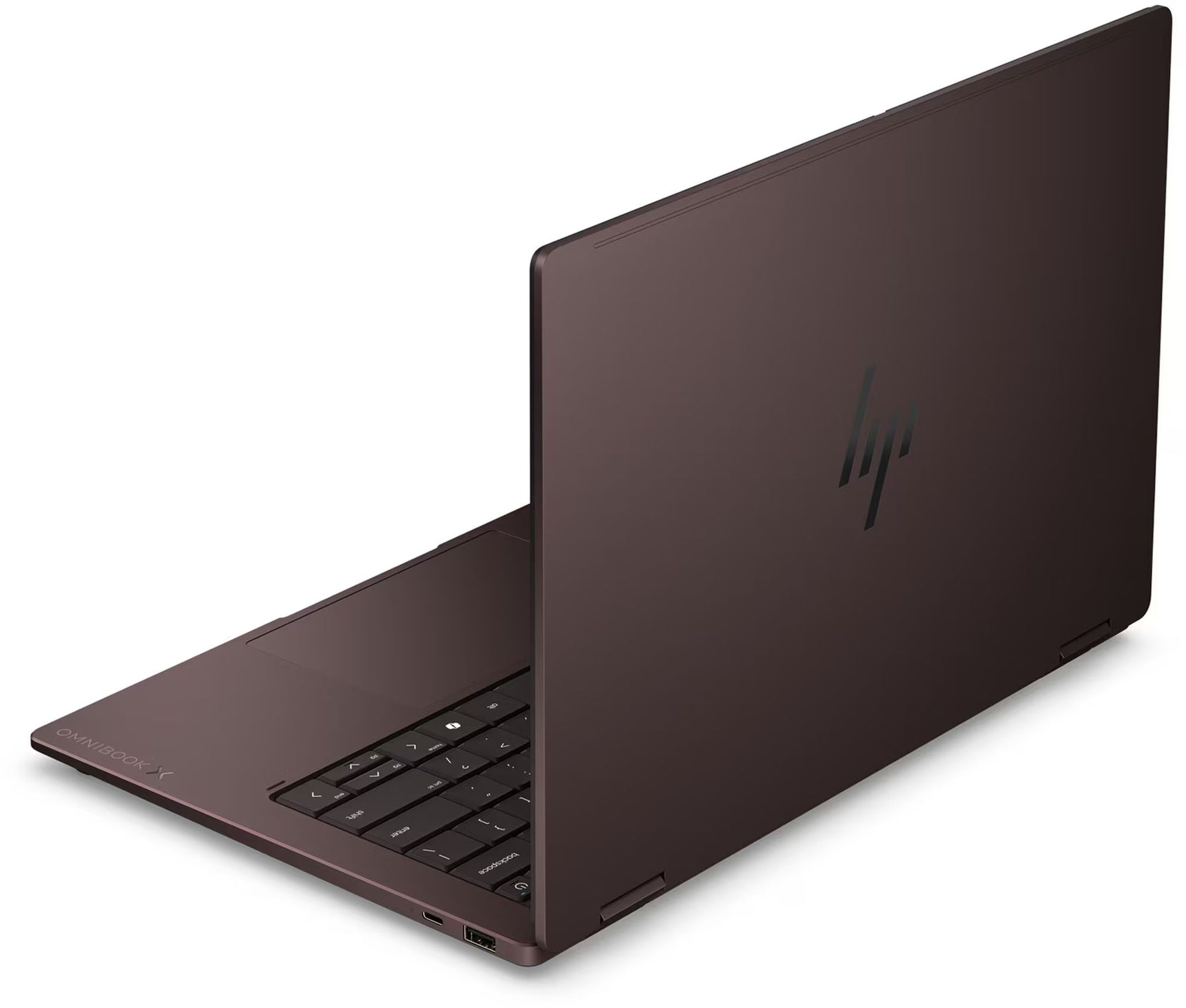 Finition marron du HP OmniBook X Flip 2 en 1 14-kc0023nfx Dos et châssis marron du HP OmniBook X Flip 2 en 1 14-kc0023nfx