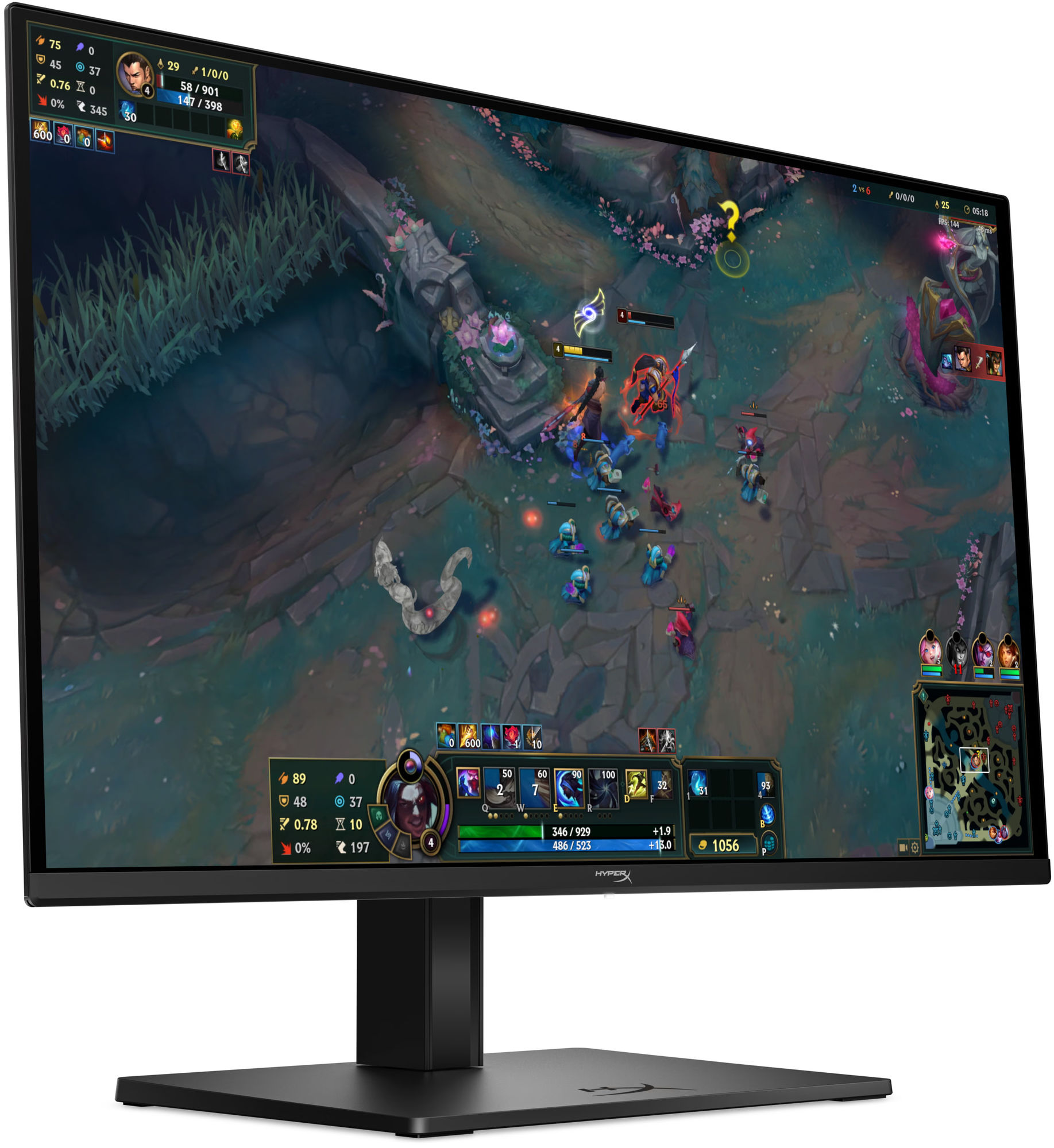 HP OMEN 27q pour les jeux rapides en QHD Écran HP OMEN 27q affichant un jeu compétitif