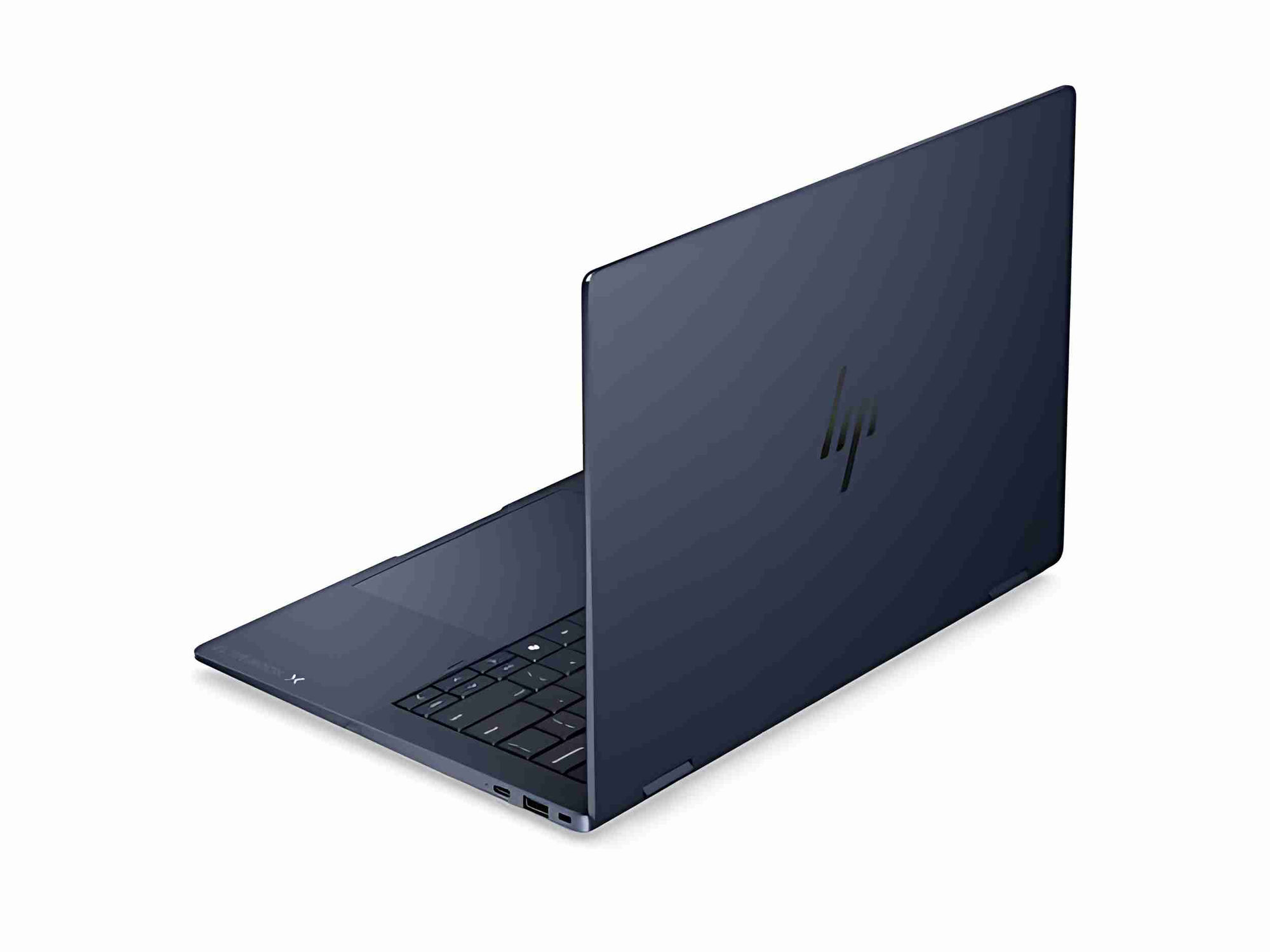 Finition bleue en aluminium du HP EliteBook X Flip G2i DM8Z1ET Vue arrière du châssis en aluminium du HP EliteBook X Flip G2i DM8Z1ET
