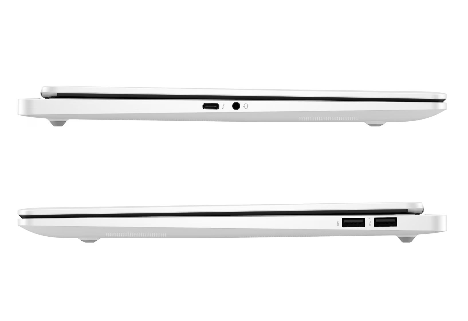 HP Omen Transcend 14-fb1047nf – capot et finition aluminium Vue arrière et capot blanc du HP Omen Transcend 14-fb1047nf