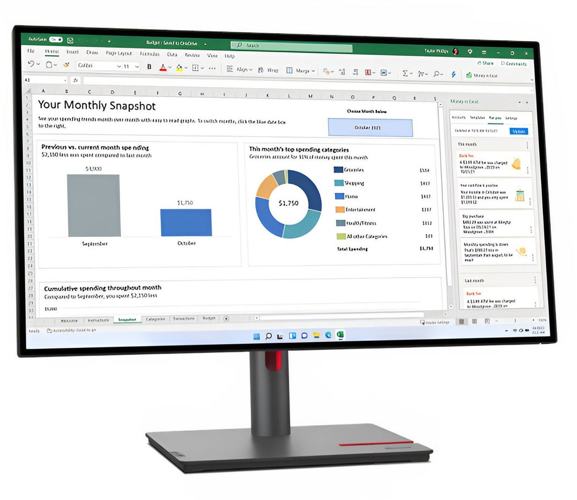 Lenovo ThinkVision P27q-30 63A2GAT1EU - angle de bureau Lenovo ThinkVision P27q-30 63A2GAT1EU - angle de bureau