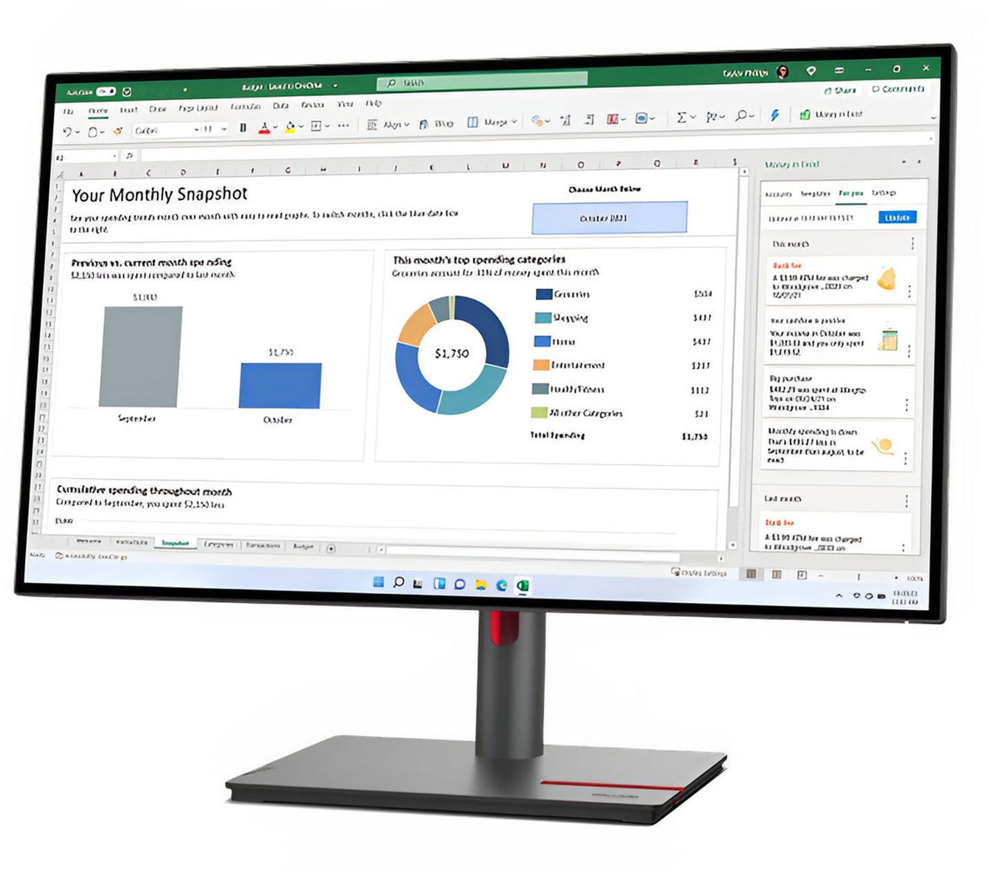 Lenovo ThinkVision P27q-30 63A2GAT1EU - rendu en situation Lenovo ThinkVision P27q-30 63A2GAT1EU - rendu en situation