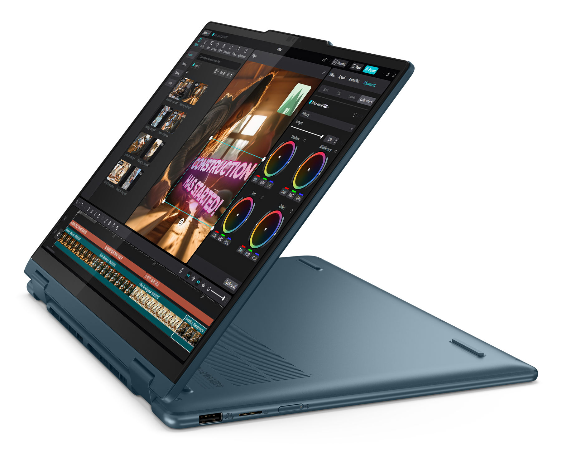 Yoga 7 14IML9 utilisé pour de la création de contenu Lenovo Yoga 7 14IML9 utilisé pour du montage vidéo léger