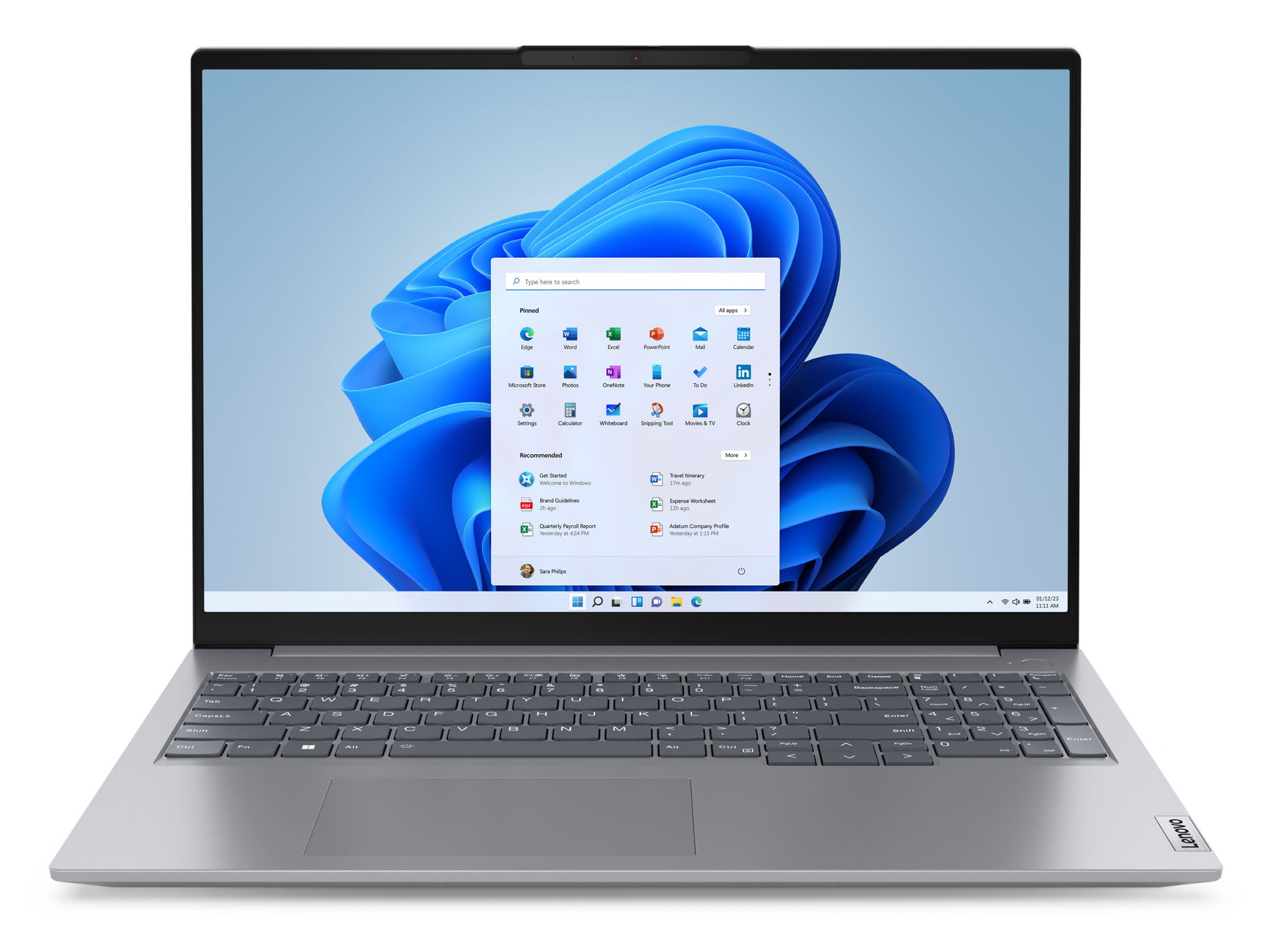 Écran 16 pouces mat du Lenovo ThinkBook 16 G7 ARP (21MW009FFR) Lenovo ThinkBook 16 G7 ARP 21MW009FFR vue de face, grand écran 16 pouces