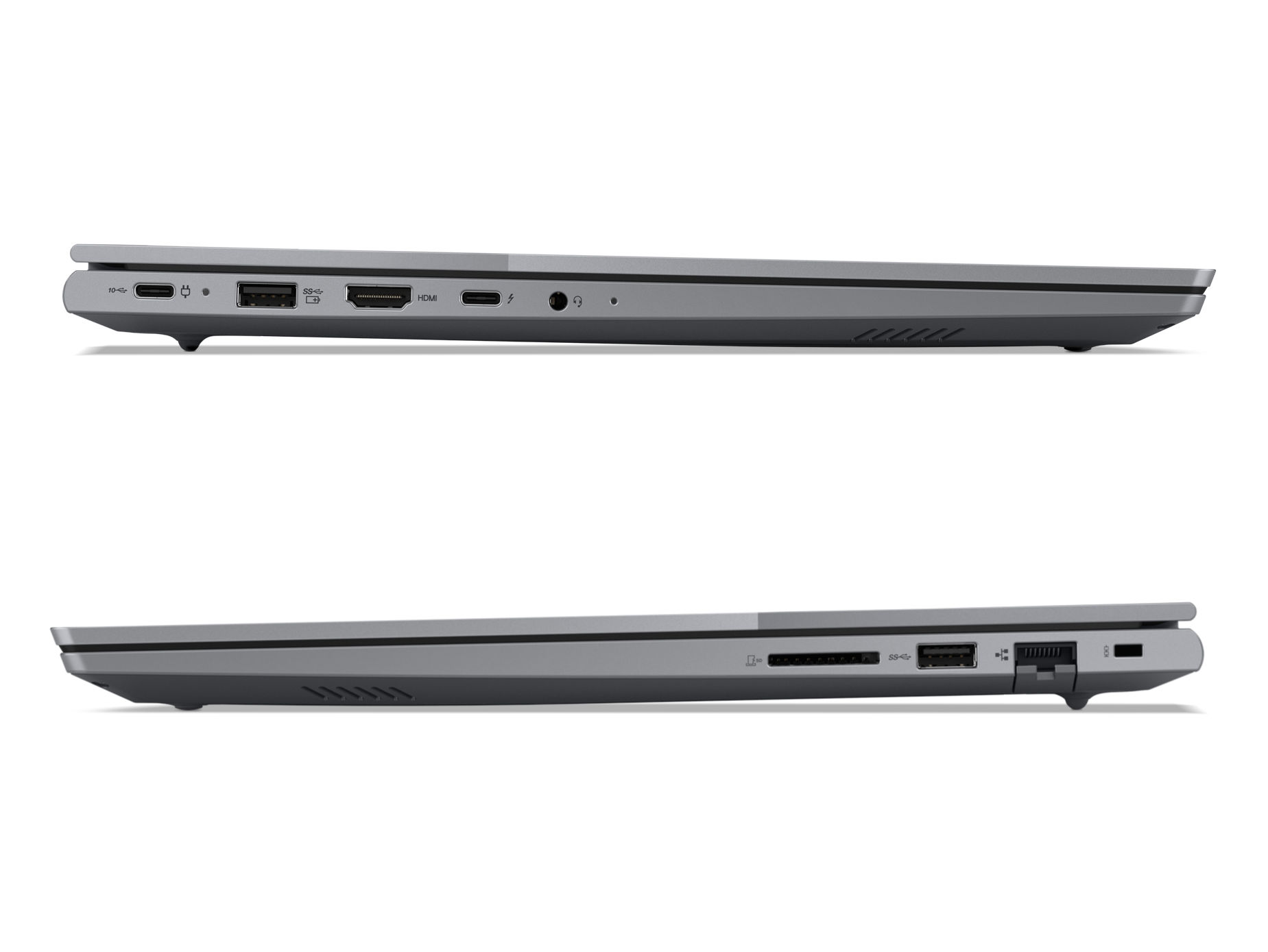 Ports USB, HDMI, RJ45 et lecteur SD du Lenovo ThinkBook 16 G7 ARP (21MW009FFR) Connectique du Lenovo ThinkBook 16 G7 ARP 21MW009FFR sur les côtés
