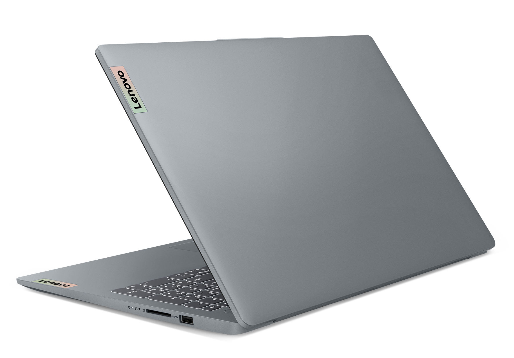 Lenovo IdeaPad Slim 3 15IAN8 (82XB00J3FR) - vue de profil capot Lenovo IdeaPad Slim 3 15IAN8 (82XB00J3FR) - vue de profil capot