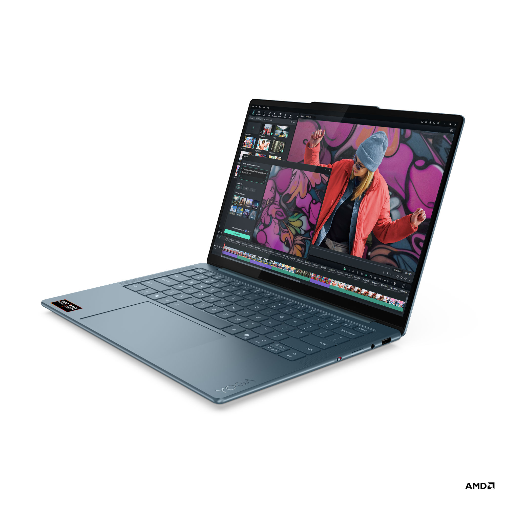 Lenovo Yoga Slim 7 14AKP10 (83JY007PFR) - vue côté clavier Lenovo Yoga Slim 7 14AKP10 83JY007PFR - vue côté clavier