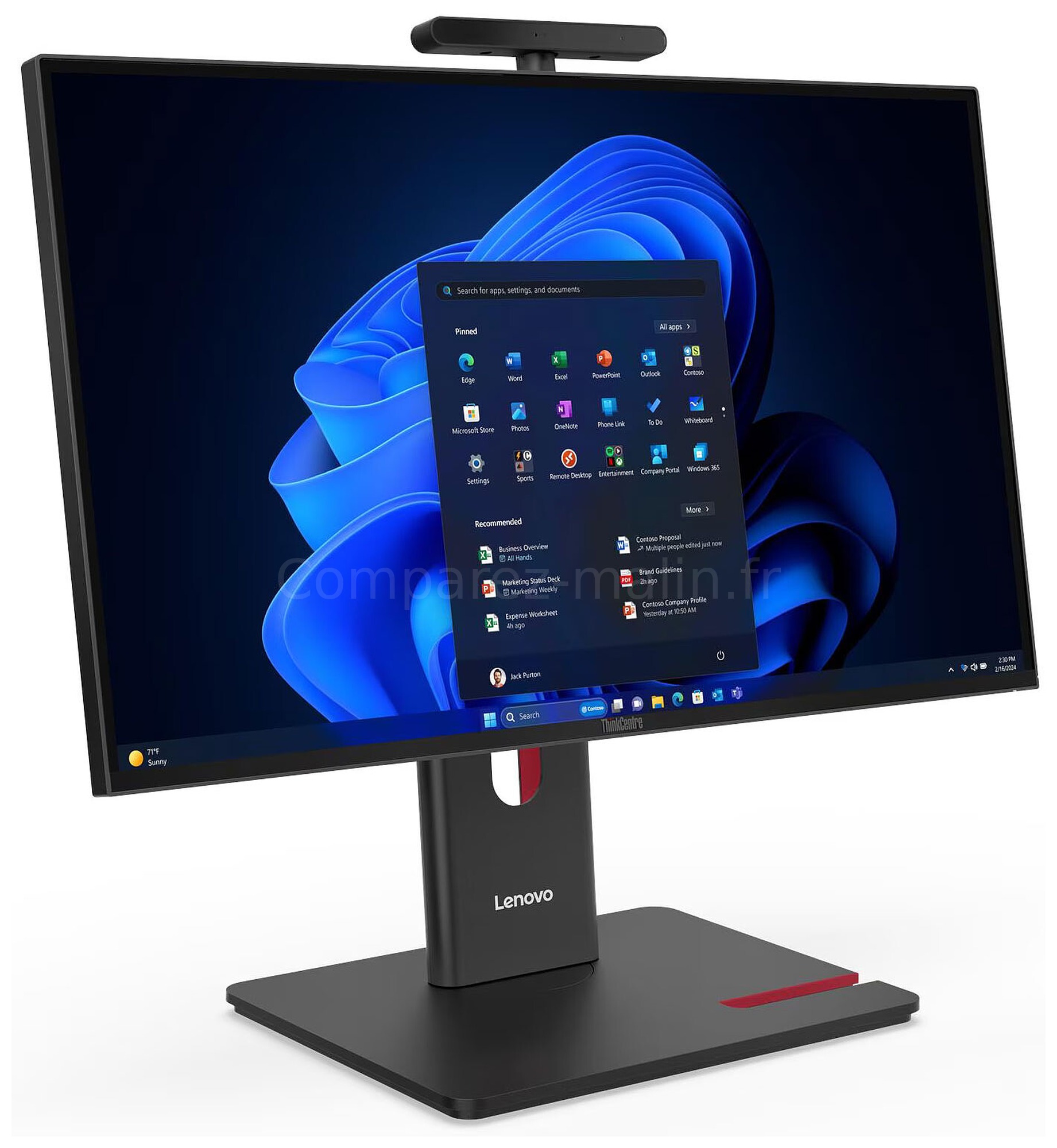 Lenovo ThinkCentre M90a Gen 6 13AT001CFR - design tout-en-un Lenovo ThinkCentre M90a Gen 6 13AT001CFR en vue trois quarts