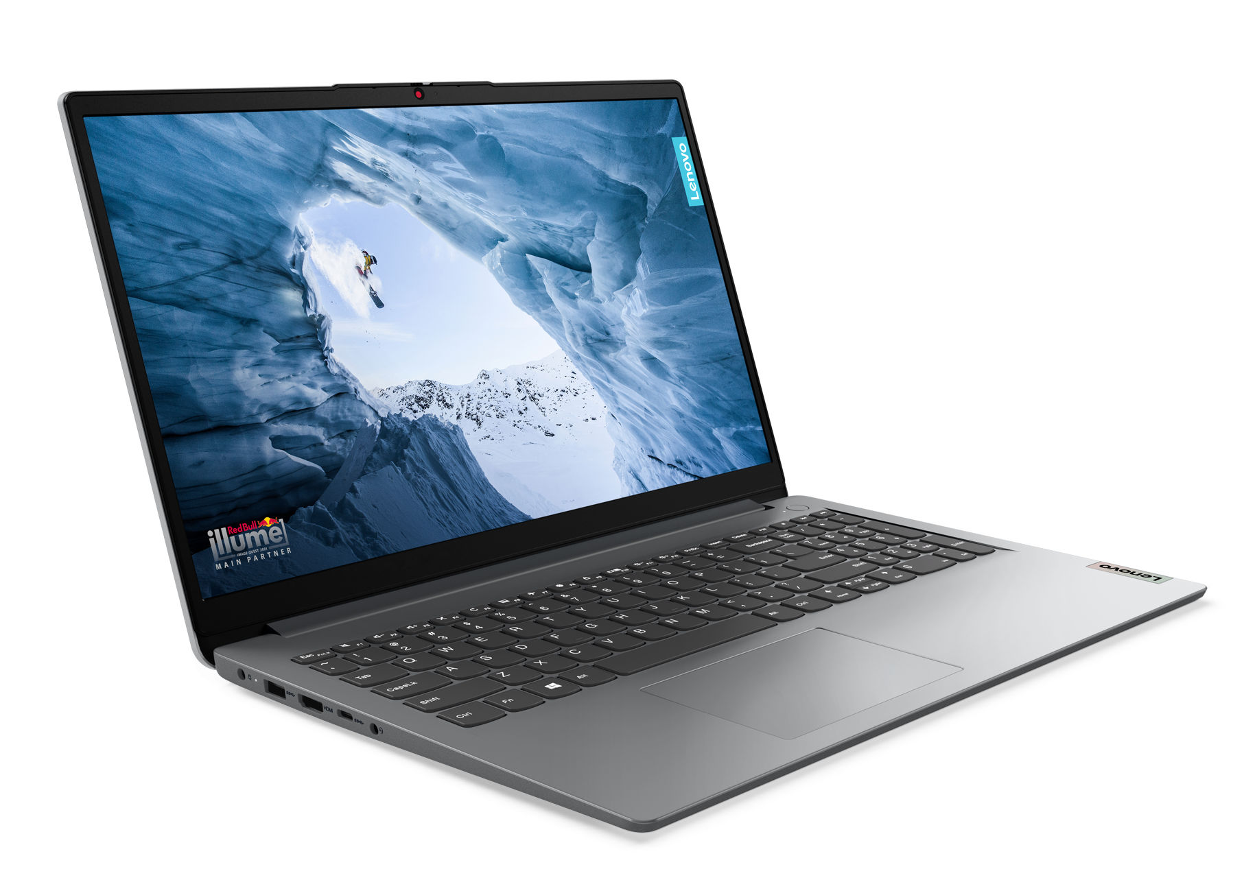 Lenovo IdeaPad 1 15IJL7 16IJL7 - PC portable 15,6 pouces gris Lenovo IdeaPad 1 15IJL7 16IJL7 vue ouverte de trois quarts
