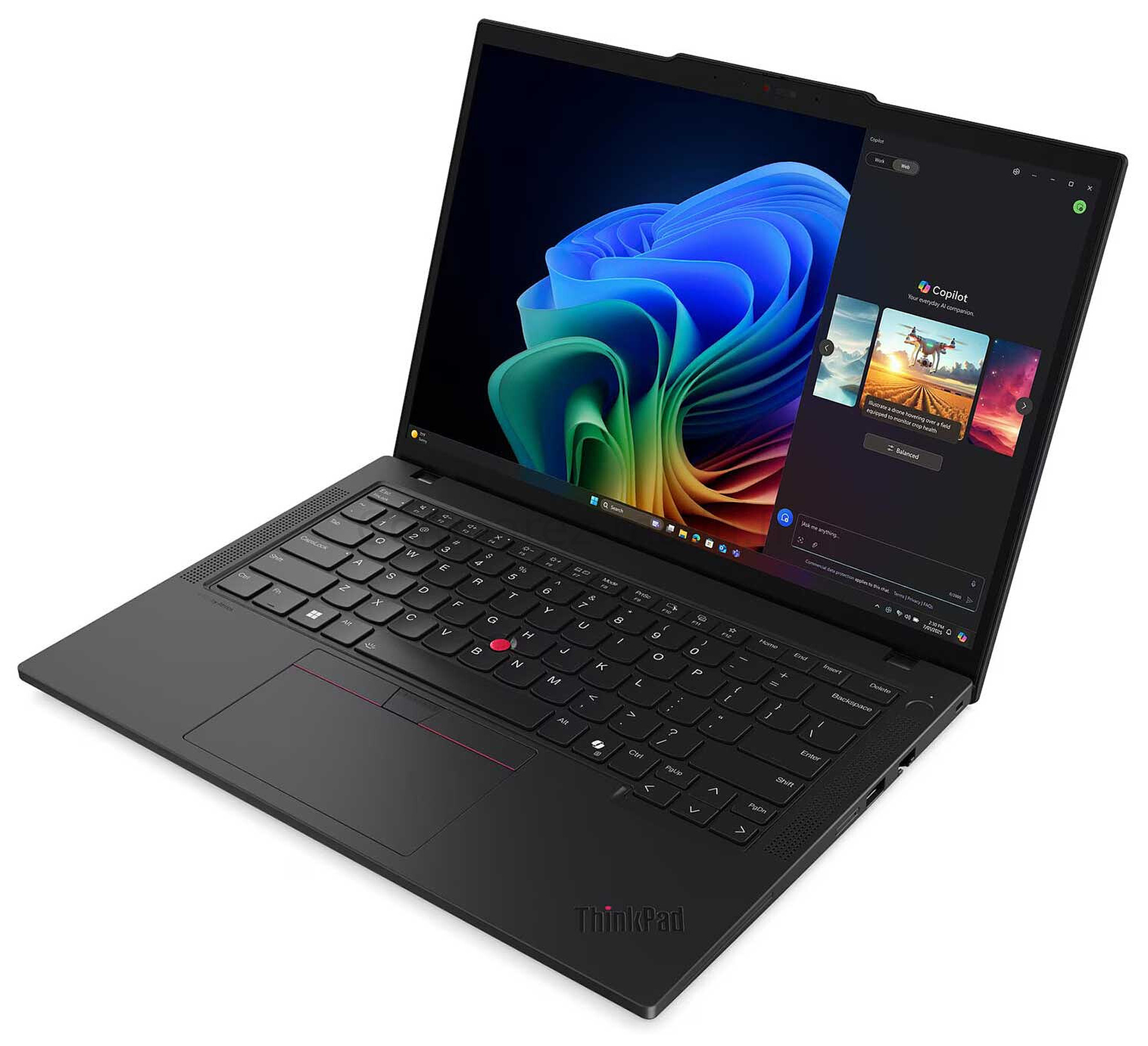 Lenovo ThinkPad T14s Gen 6 21QG006HFR - vue ouverte trois quarts droite Lenovo ThinkPad T14s Gen 6 21QG006HFR vue ouverte trois quarts droite
