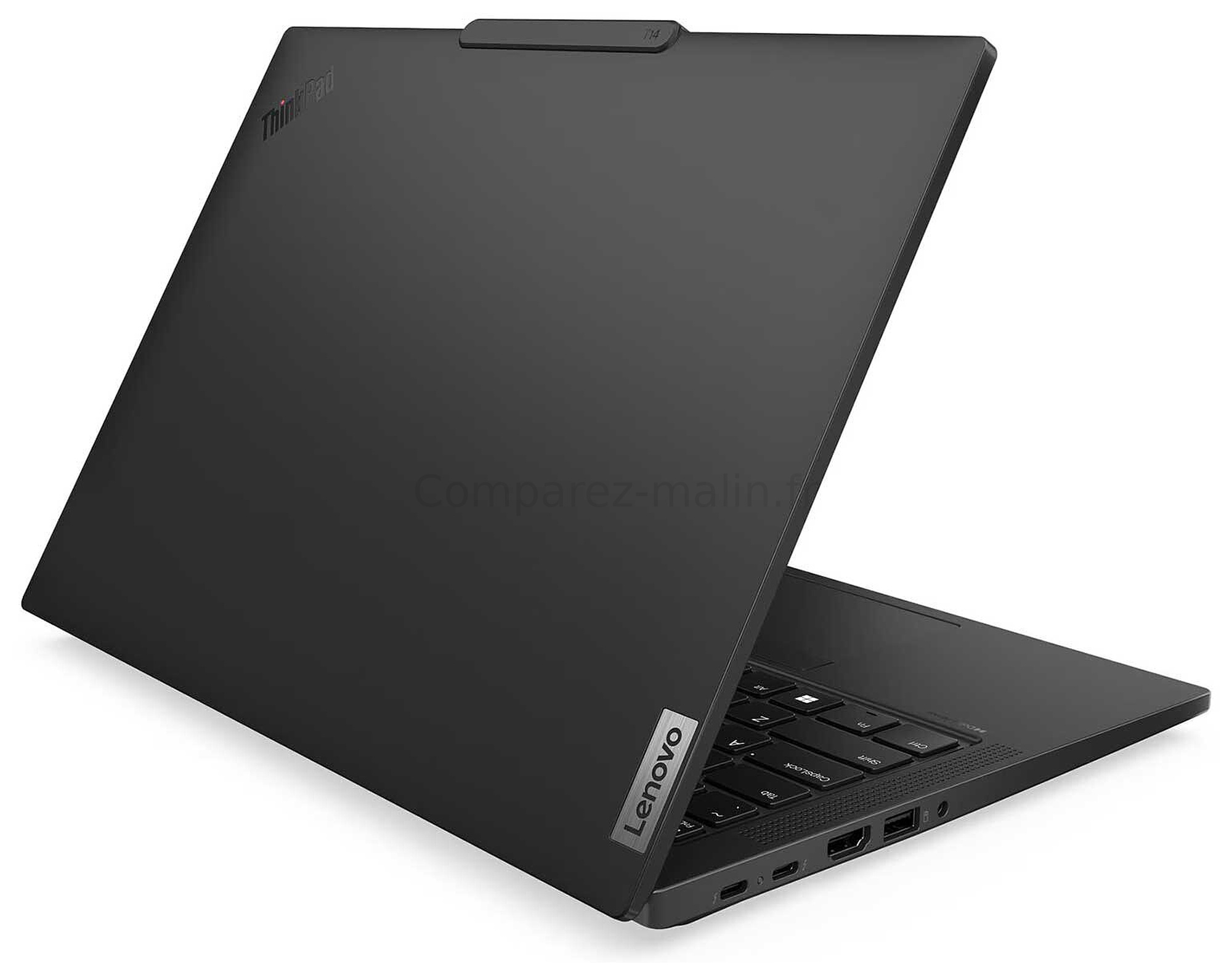 Lenovo ThinkPad T14s Gen 6 21QG006HFR - vue arrière capot et connectique gauche Lenovo ThinkPad T14s Gen 6 21QG006HFR vue arrière capot et connectique gauche
