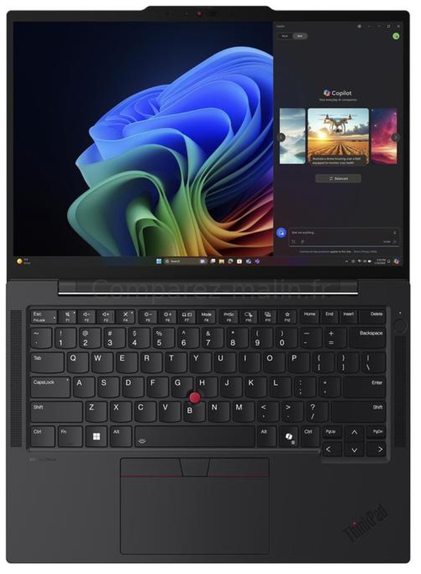 Lenovo ThinkPad T14s Gen 6 21QX00N5FR vue dessus ouvert Lenovo ThinkPad T14s Gen 6 21QX00N5FR vue dessus ouvert