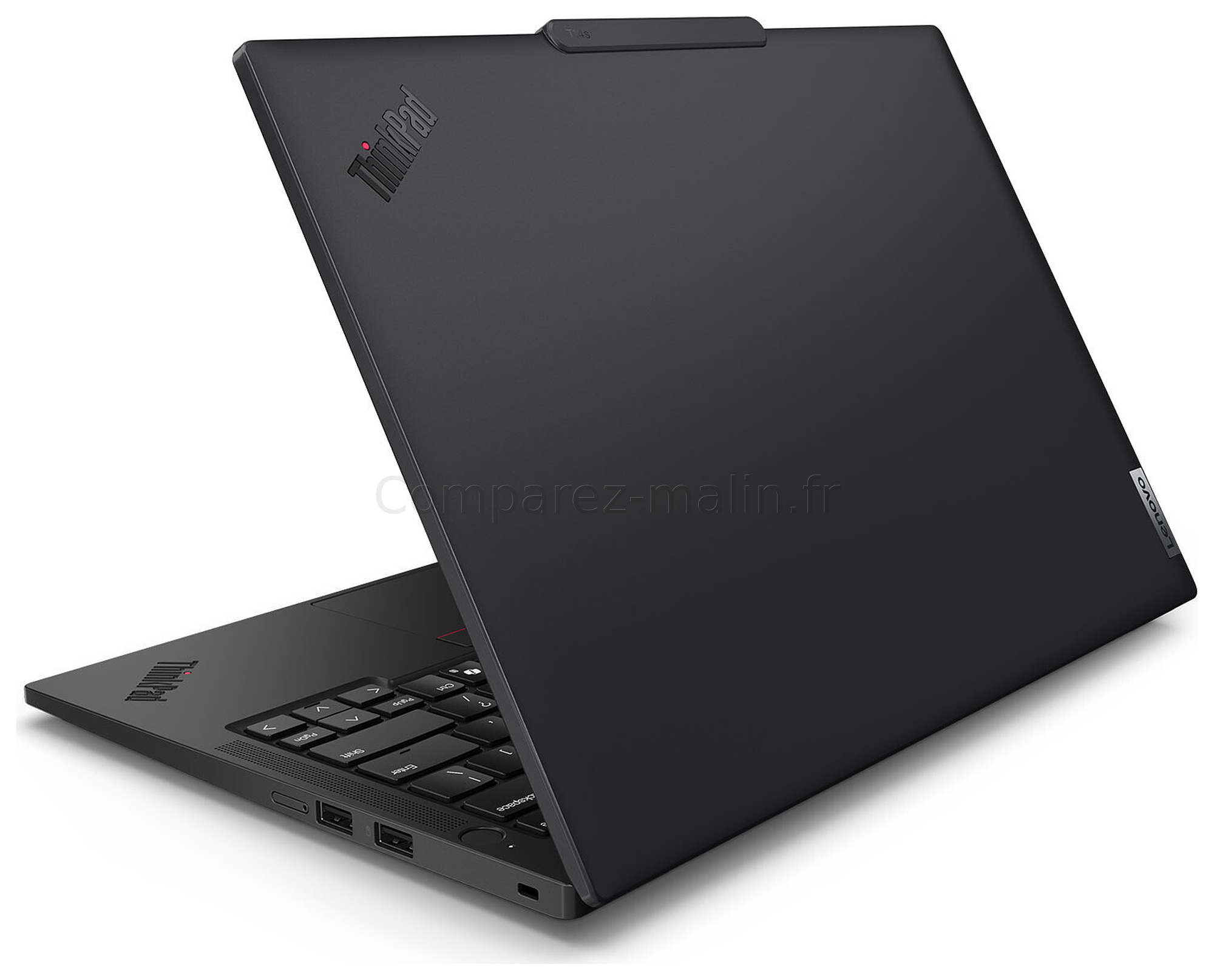 Lenovo ThinkPad T14s Gen 6 21TB002DFR vue arrière droite capot et connectique Lenovo ThinkPad T14s Gen 6 21TB002DFR vue arrière droite capot et connectique