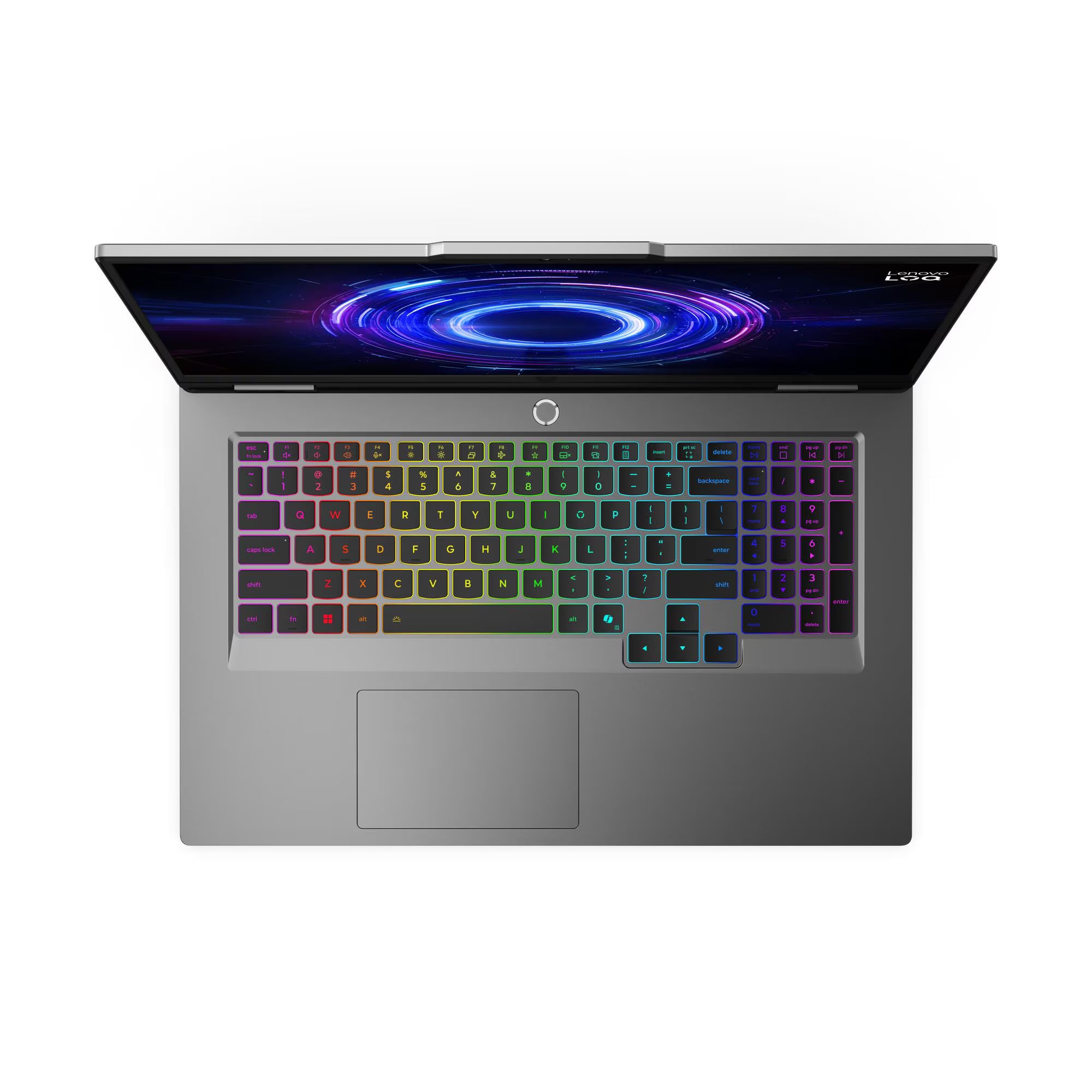 Lenovo LOQ 17IRX10 83JH00CXFR vue clavier rétroéclairé Lenovo LOQ 17IRX10 83JH00CXFR vue clavier rétroéclairé