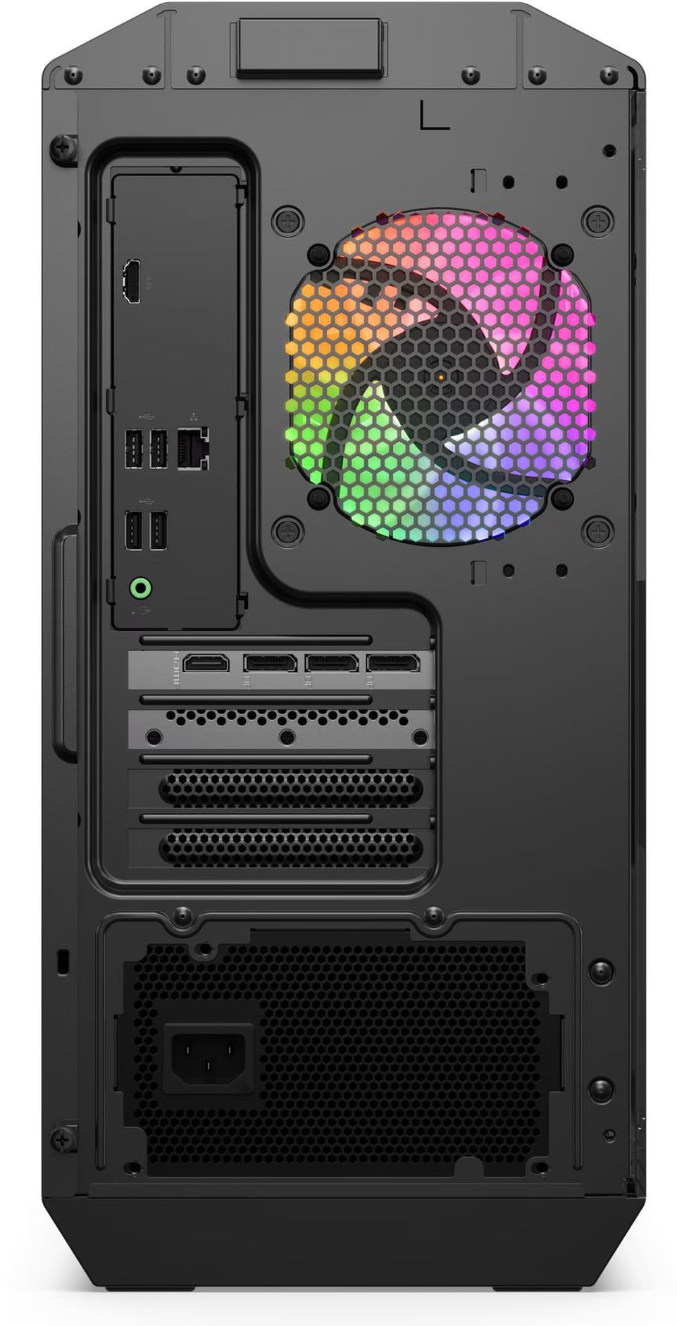 Lenovo LOQ Tower 26ADR10 - connectique arrière Connectique arrière du Lenovo LOQ Tower 26ADR10