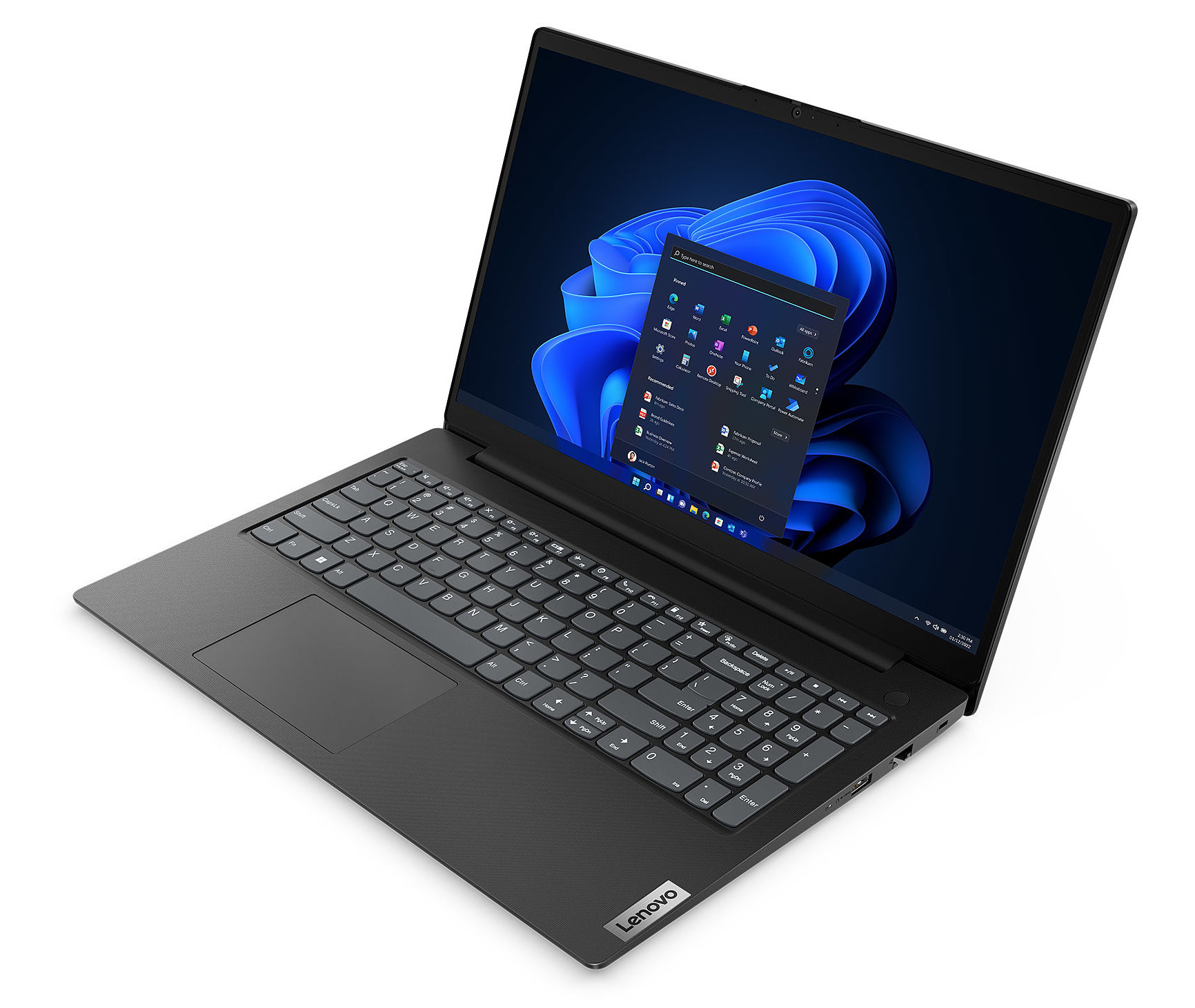 Lenovo V15 G4 AMN (82YU0198FR) vue inclinée du clavier et de l'écran Lenovo V15 G4 AMN (82YU0198FR) vue inclinée du clavier et de l'écran