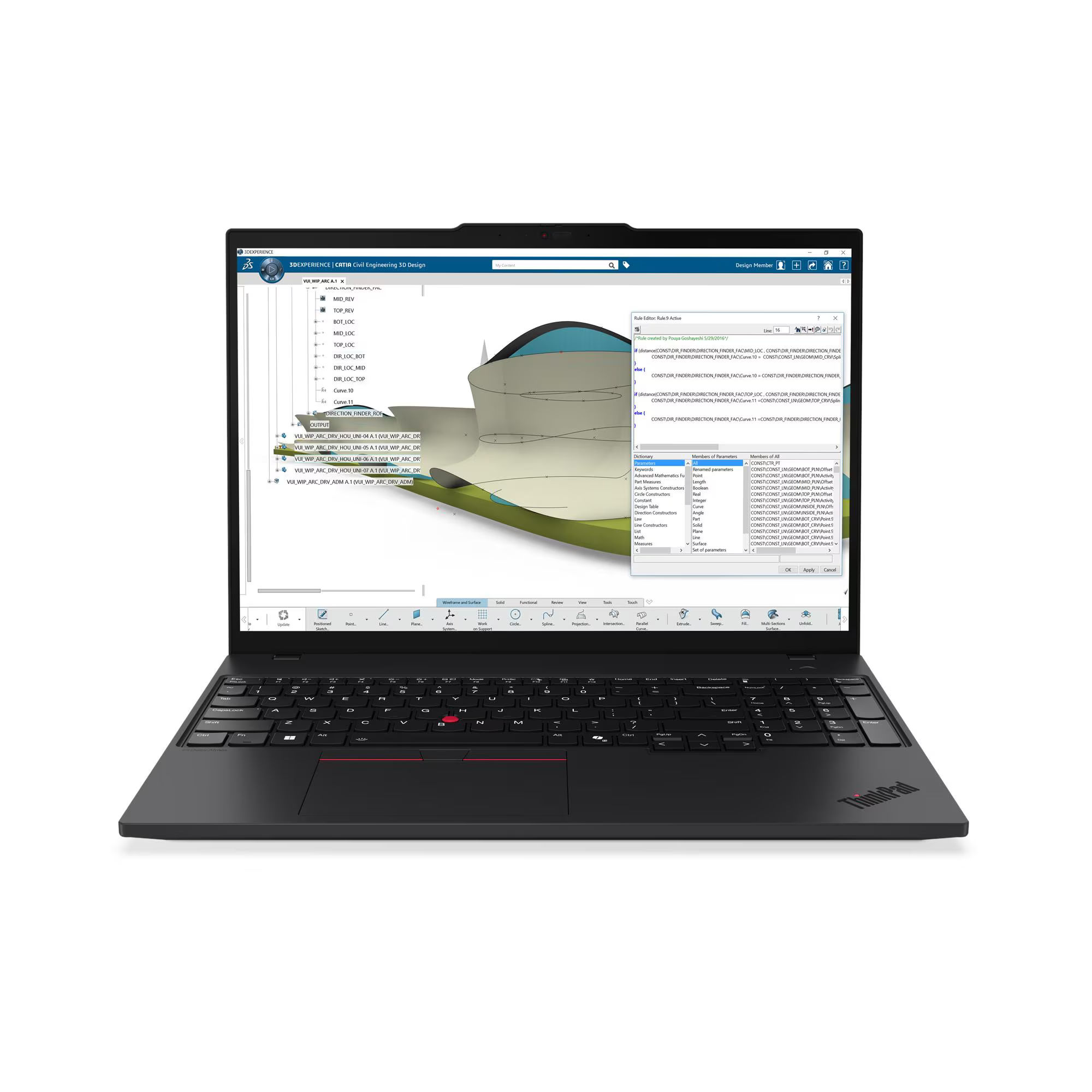 Lenovo ThinkPad P16s Gen 4 21QR0056FR ouvert de face Lenovo ThinkPad P16s Gen 4 21QR0056FR ouvert de face