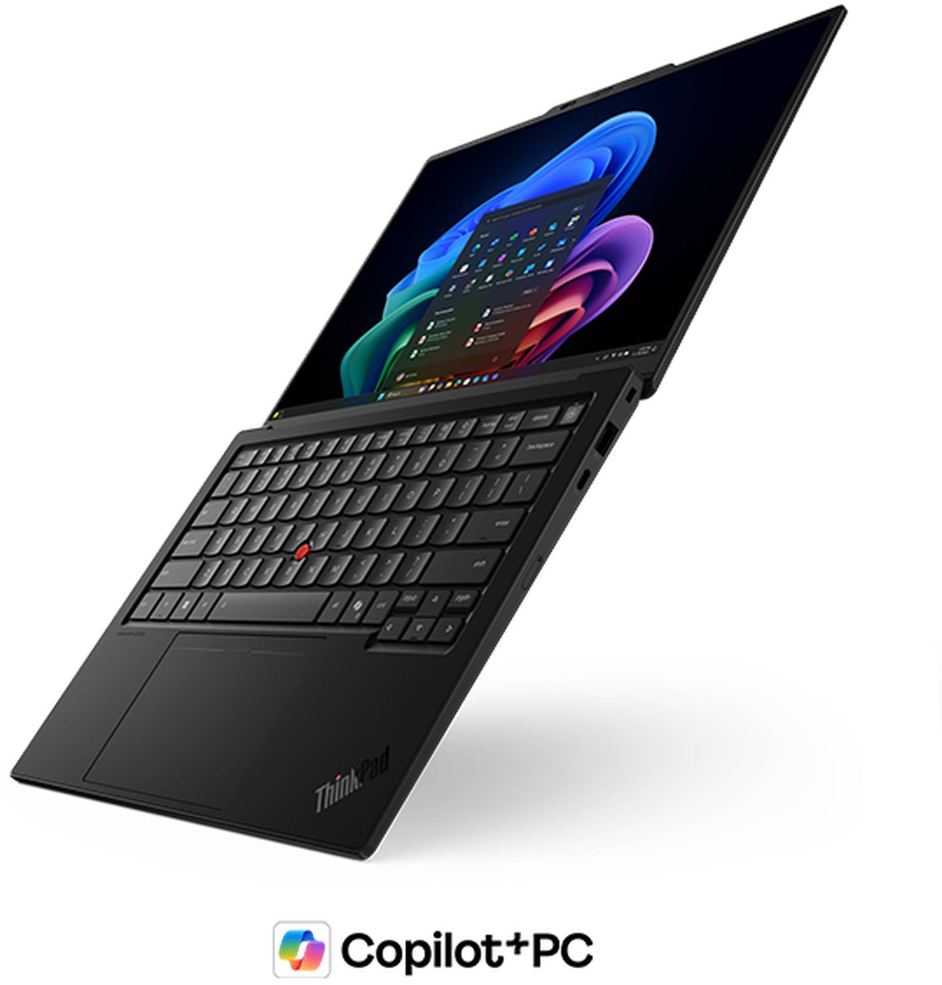Lenovo ThinkPad X1 Carbon Gen 14 21V700A3FR ouvert en vue dynamique Lenovo ThinkPad X1 Carbon Gen 14 21V700A3FR ouvert en vue dynamique