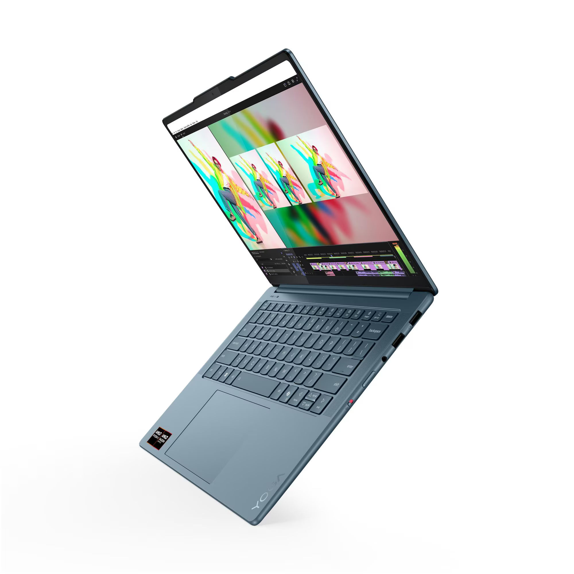 Lenovo Yoga Pro 7 14ASP10 83LX001TFR ouvert en vue inclinée Lenovo Yoga Pro 7 14ASP10 83LX001TFR ouvert en vue inclinée