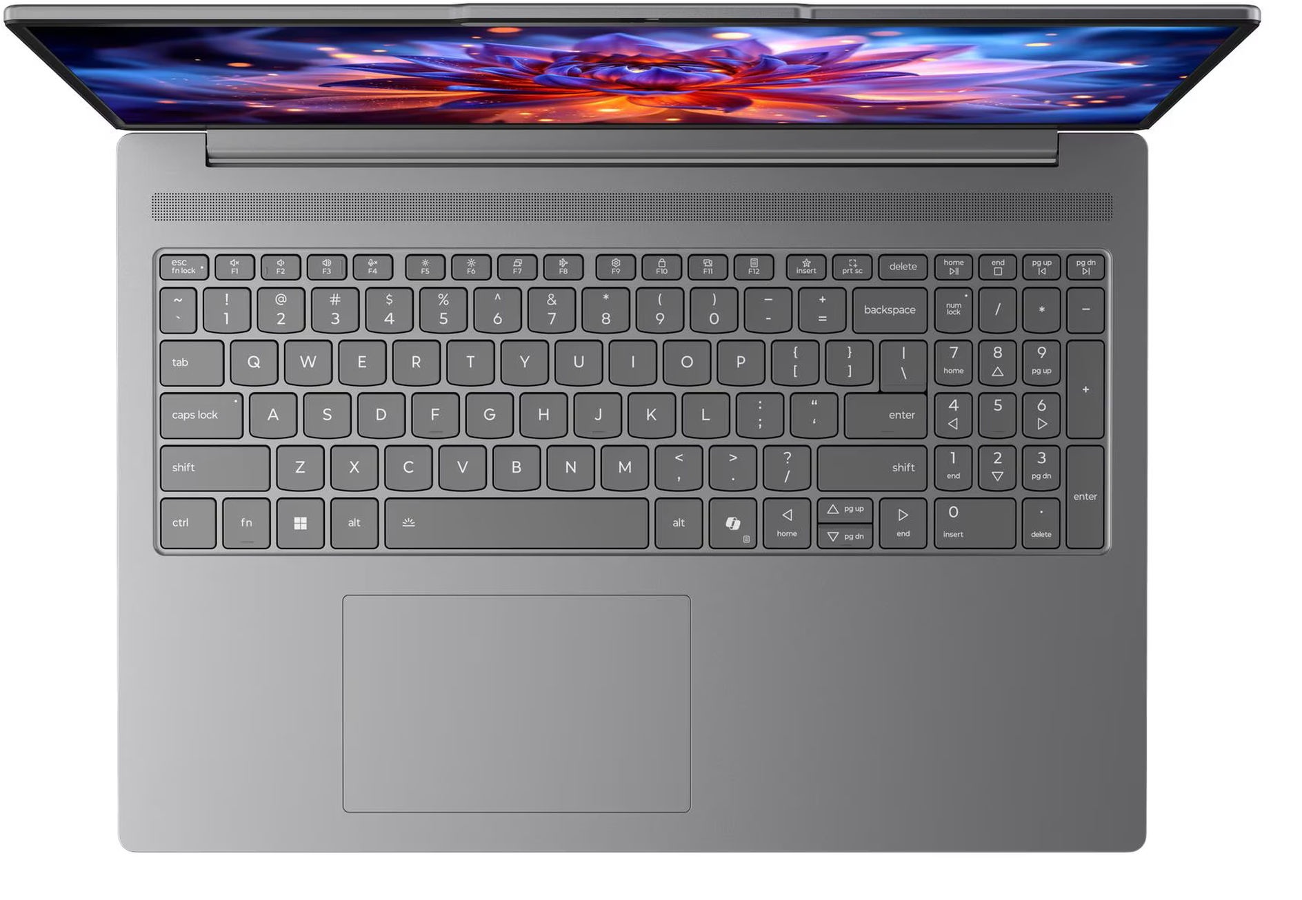 Lenovo IdeaPad Slim 5 16IPH11 83S60013FR – clavier avec pavé numérique Vue du clavier et du pavé numérique du Lenovo IdeaPad Slim 5 16IPH11 83S60013FR