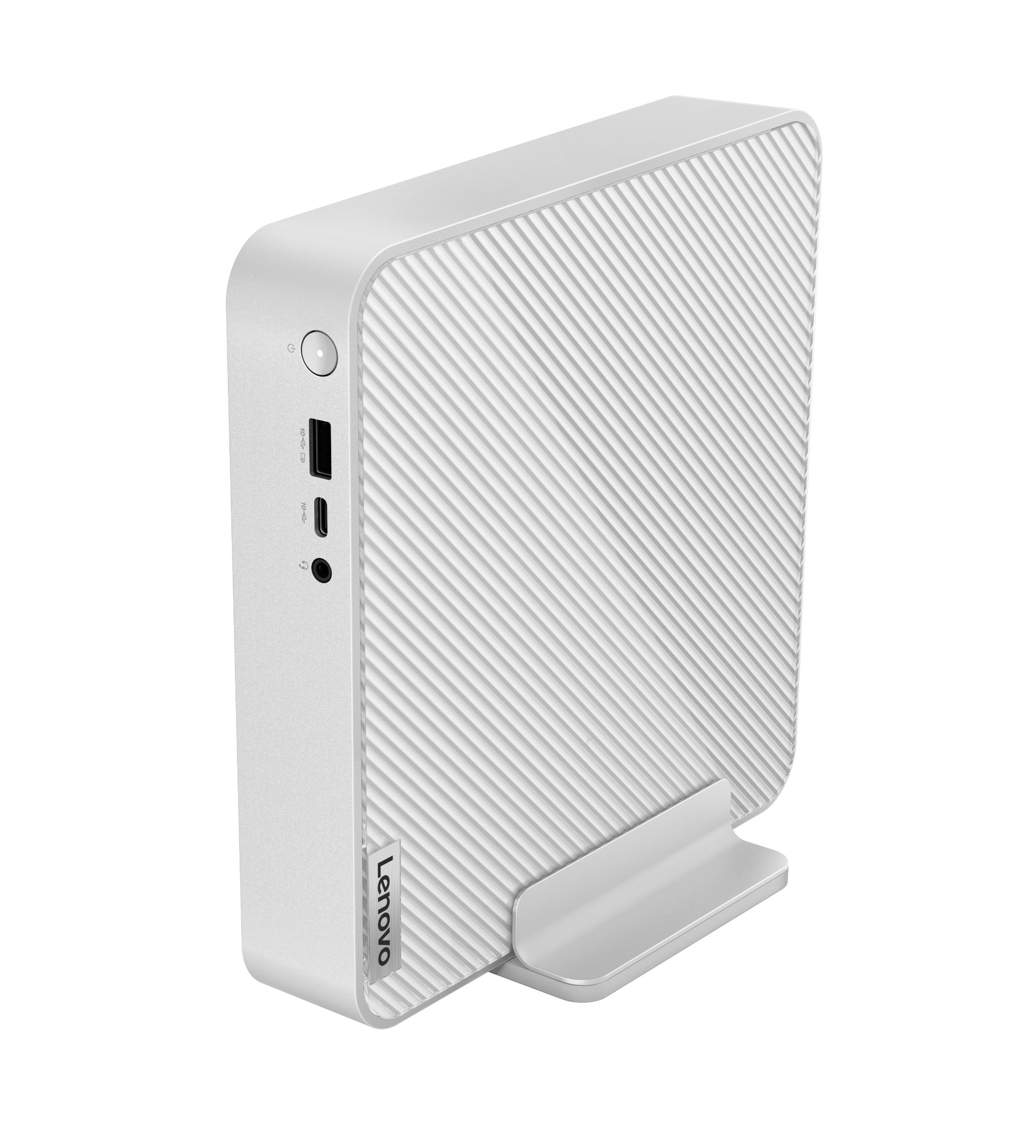 Vue générale du mini PC Lenovo IdeaCentre Mini 01IRH8 90W2009YFC Lenovo IdeaCentre Mini 01IRH8 90W2009YFC en finition grise