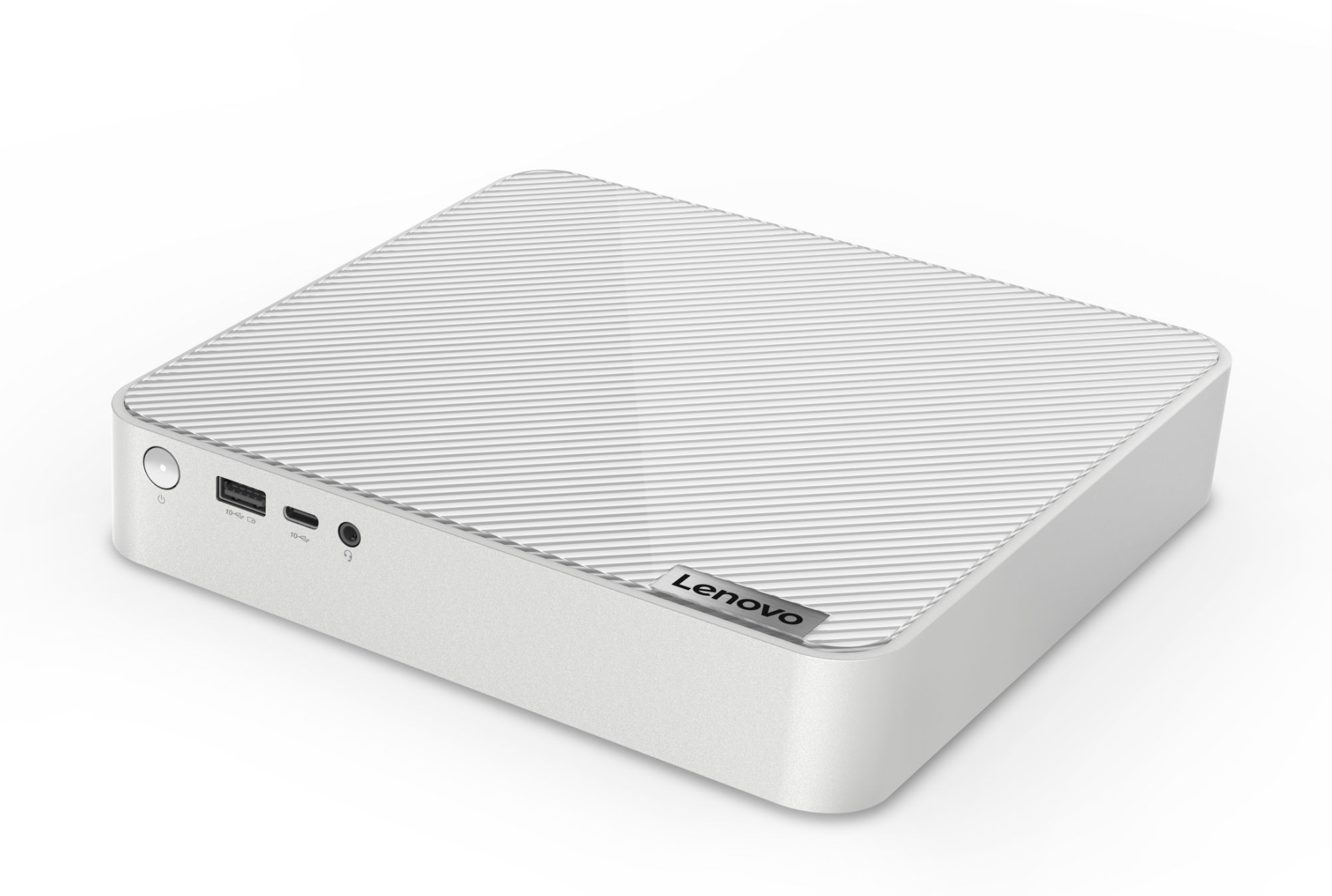 Profil du Lenovo IdeaCentre Mini équipé du Core i5-13420H Lenovo IdeaCentre Mini 01IRH8 vu de côté