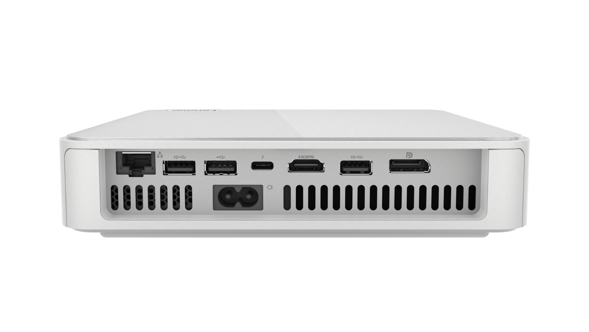 Ports disponibles sur le Lenovo IdeaCentre Mini 90W2009YFC Connectique du mini PC Lenovo IdeaCentre Mini 01IRH8