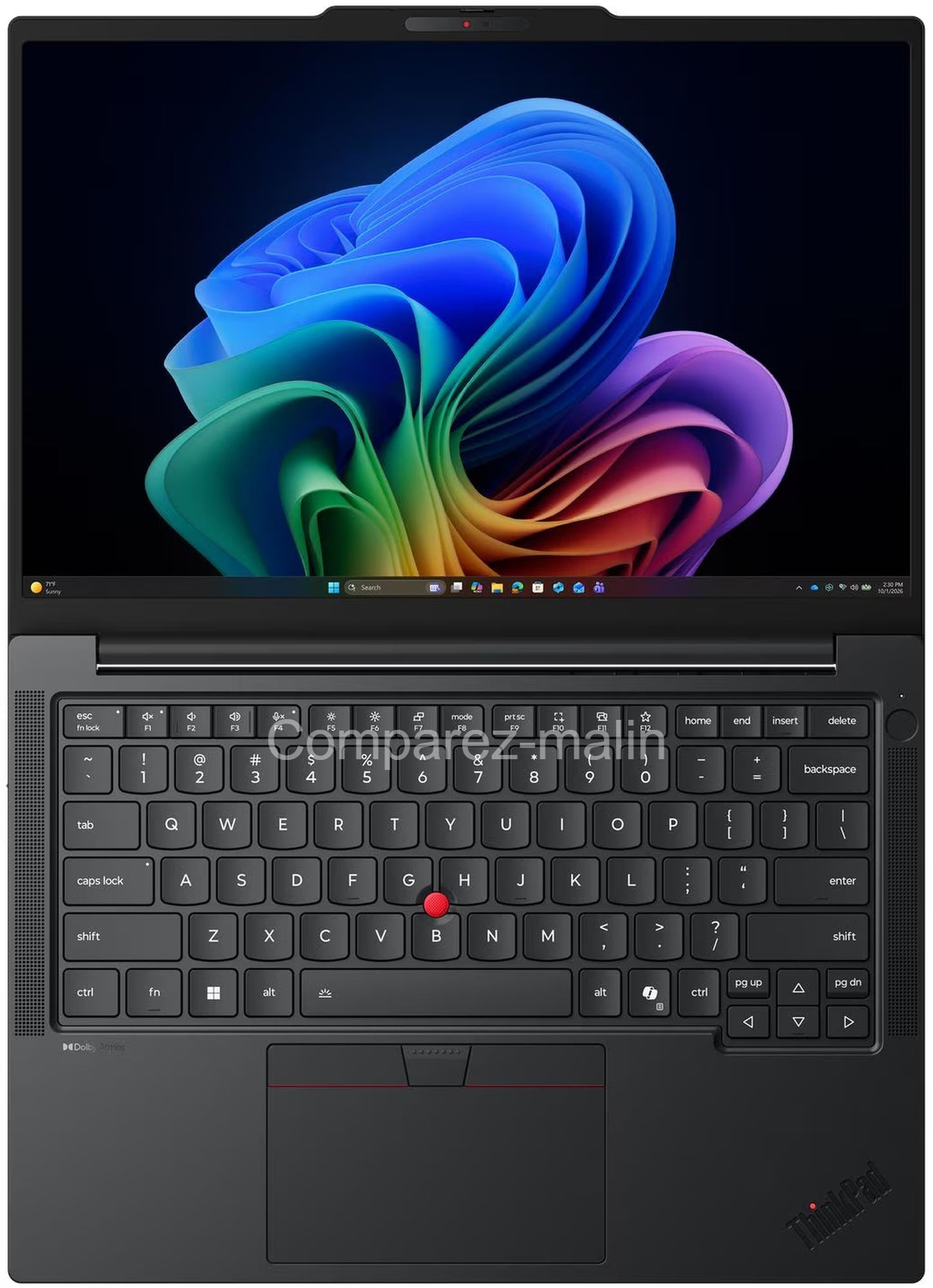 Clavier AZERTY du Lenovo ThinkPad T14 Gen 7 (21WN0052FR) Vue supérieure du clavier du Lenovo ThinkPad T14 Gen 7 (21WN0052FR)