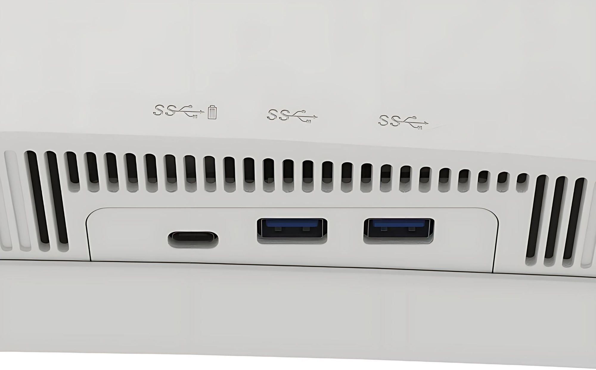 LG 40U990A-W – ports USB en gros plan Ports USB du LG 40U990A-W en gros plan