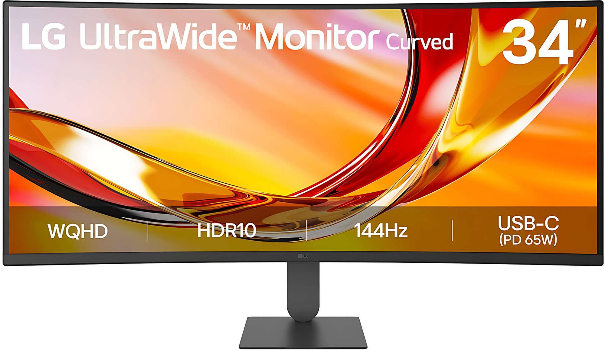 Vue de face du moniteur LG 34U640B-B Écran PC LG 34U640B-B 34 pouces incurvé WQHD 144 Hz