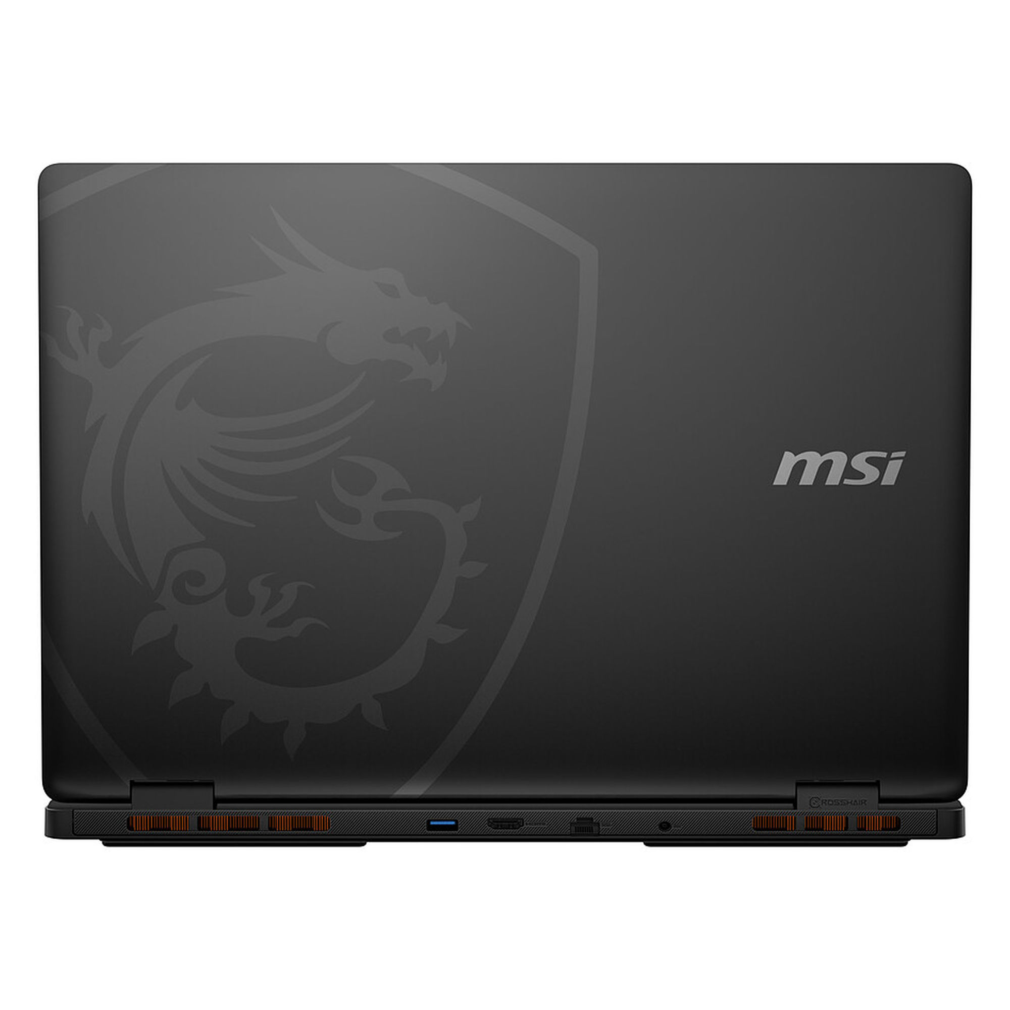 Design du MSI Crosshair 18 HX AI A2XWGKG-010FR - capot avec logo dragon MSI Capot du MSI Crosshair 18 HX AI A2XWGKG-010FR avec logo dragon MSI