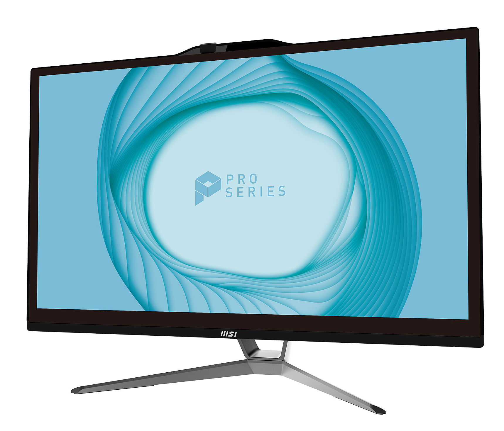 MSI Pro AP222T 13M-436XEU : vue 3/4 du tout-en-un MSI Pro AP222T 13M-436XEU : design tout-en-un MSI Pro (vue 3/4)