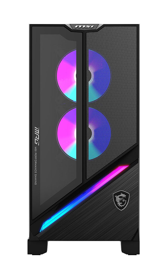 MSI MPG Infinite X3 AI 2NVV7-055EU : façade et design Façade du PC gamer MSI MPG Infinite X3 AI 2NVV7-055EU